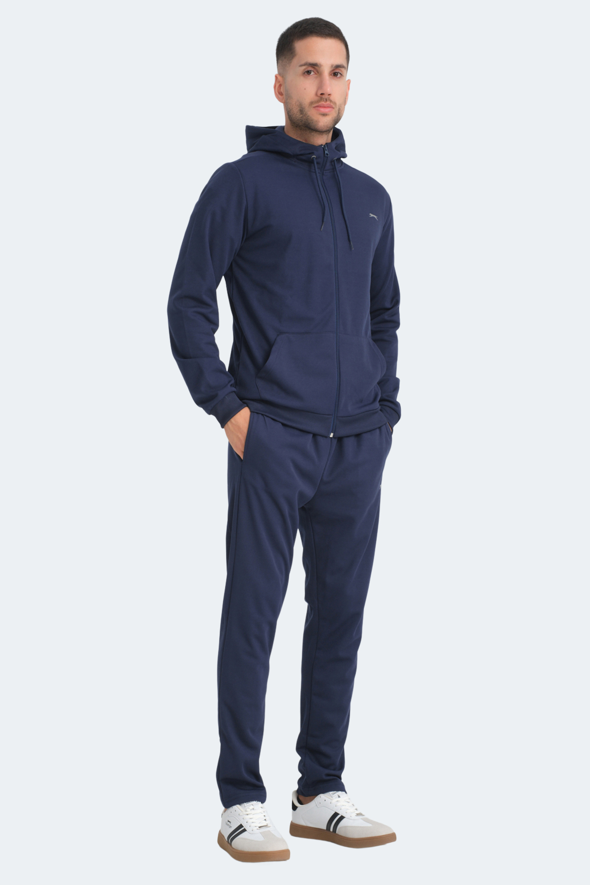 SLAZENGER RICH Erkek Fermuarlı Kapüşonlu Cepli Lacivert Eşofman Takımı görsel 3