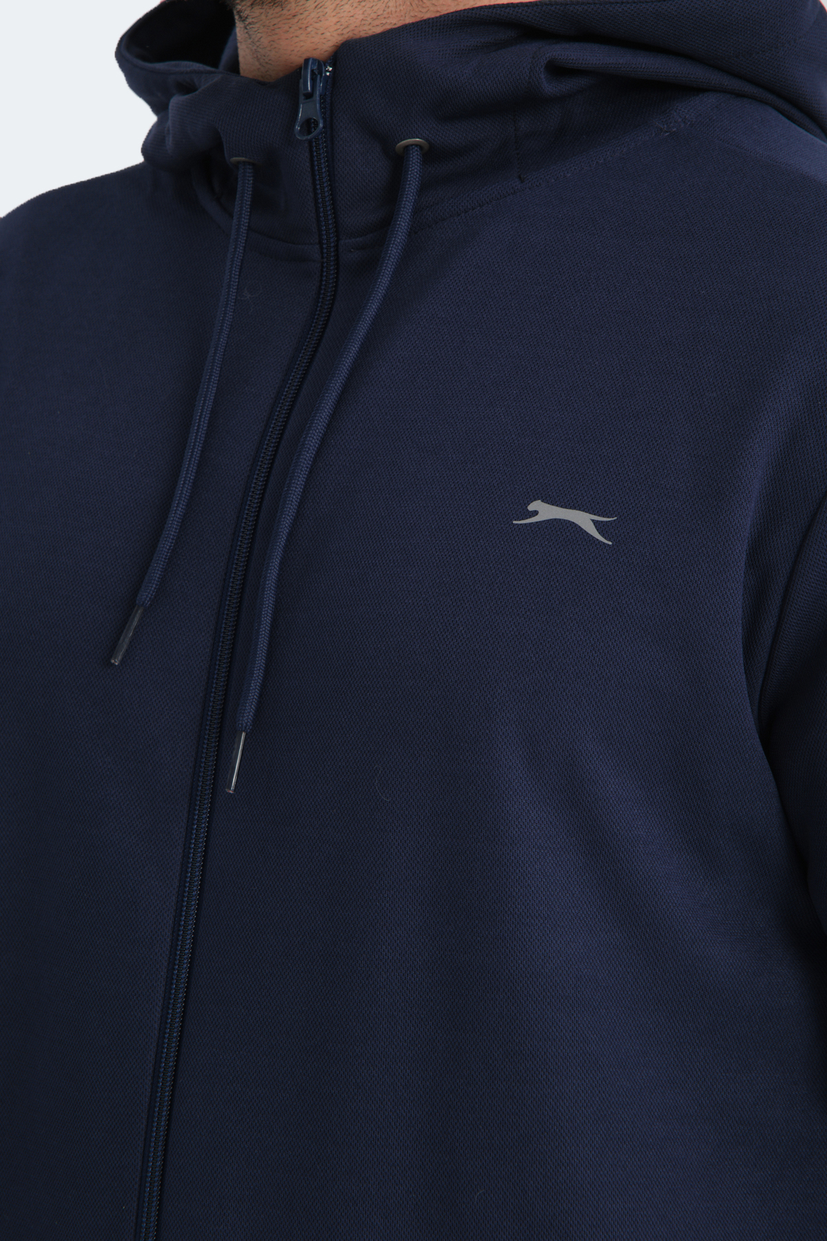 SLAZENGER RICH Erkek Fermuarlı Kapüşonlu Cepli Lacivert Eşofman Takımı görsel 4