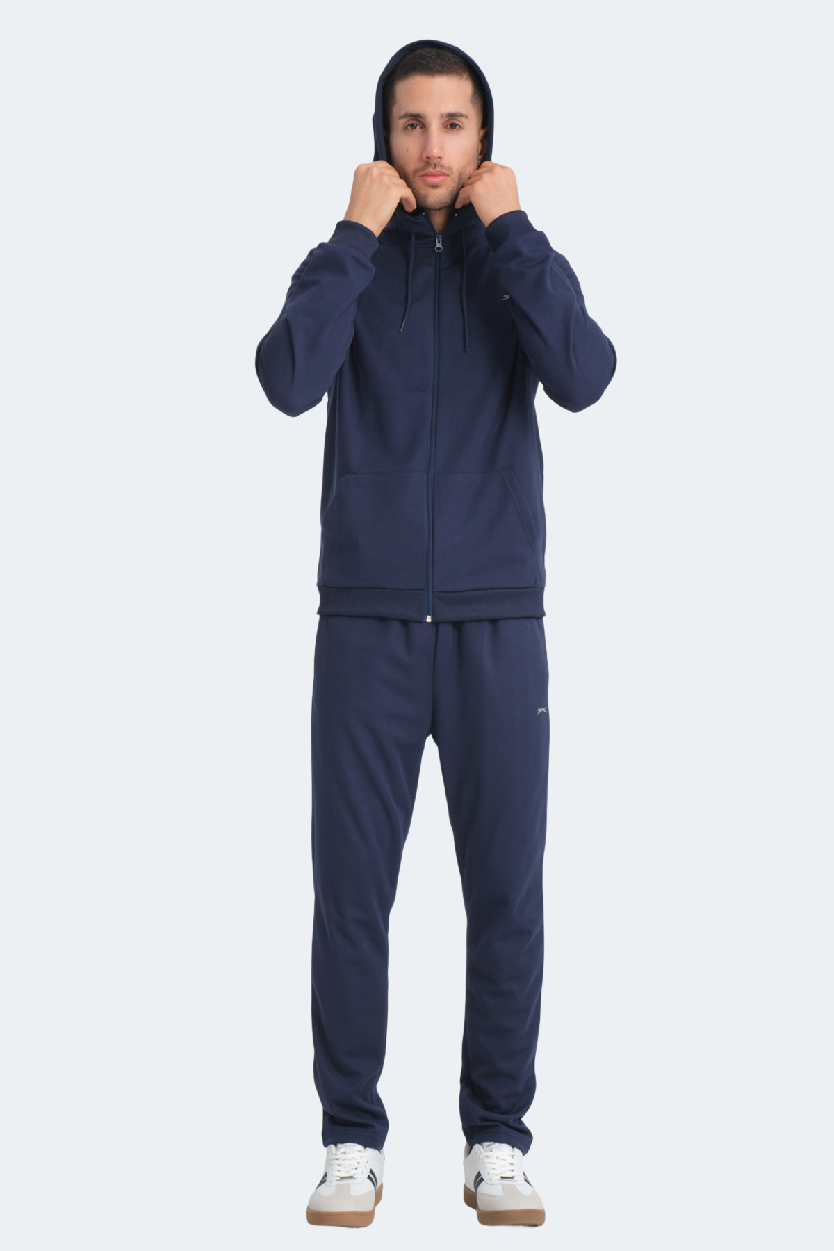 SLAZENGER RICH Erkek Fermuarlı Kapüşonlu Cepli Lacivert Eşofman Takımı görsel 7