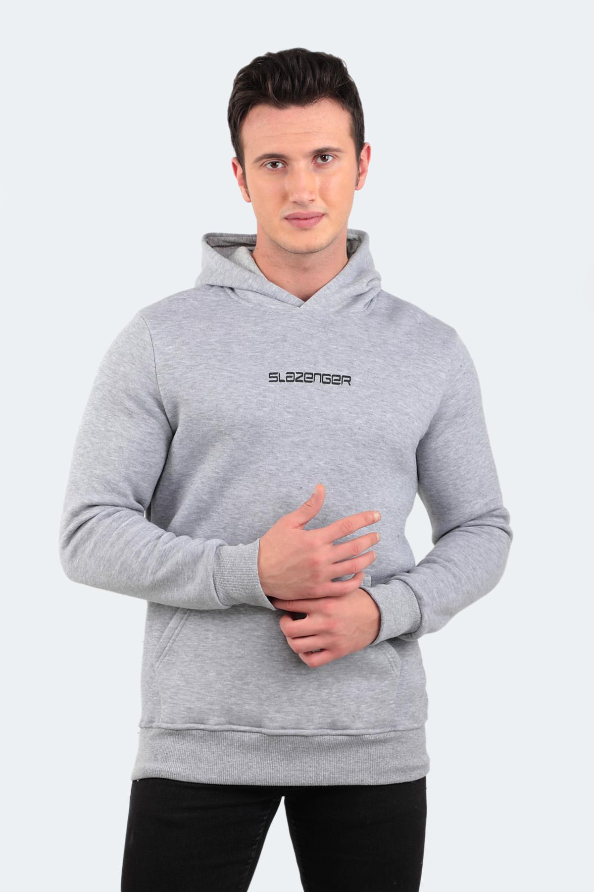 SLAZENGER BUSTER Erkek Kapüşonlu Sweatshirt Gri