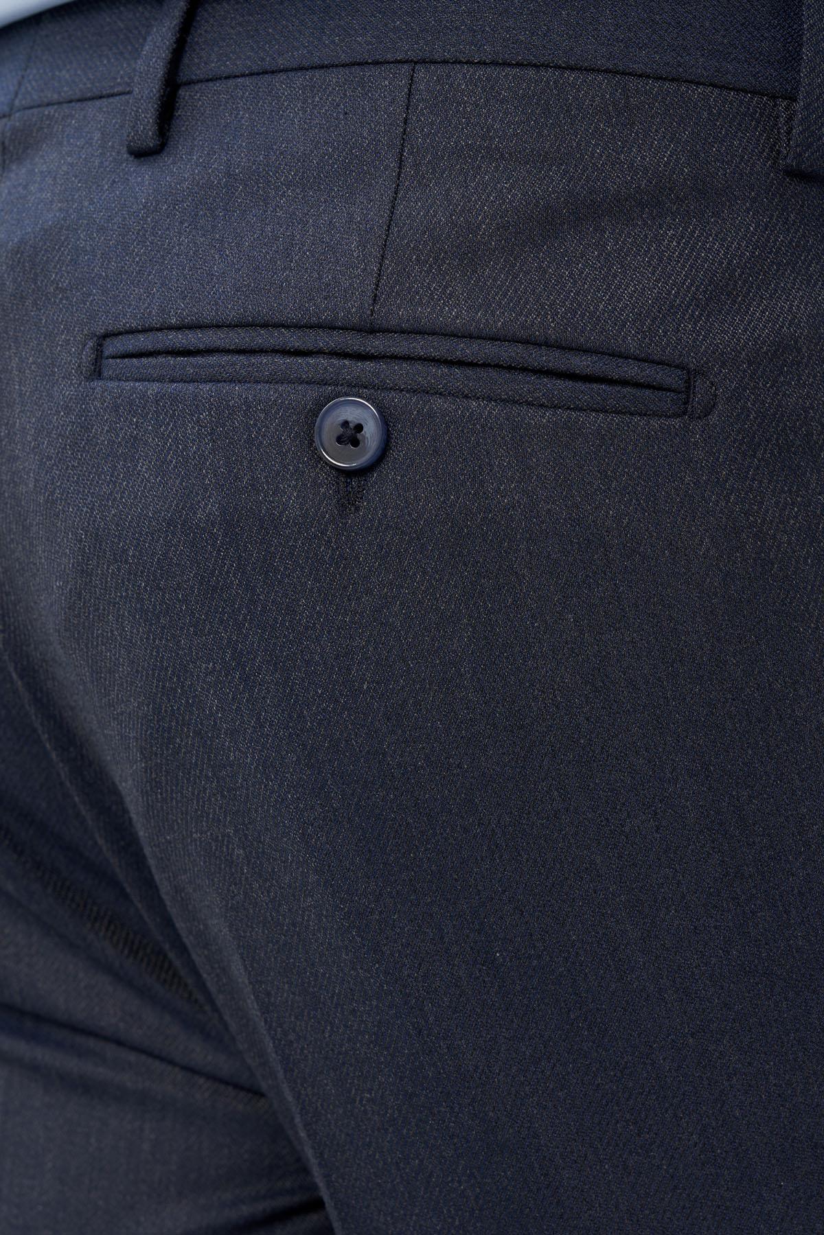 İMZA Lacivert Düz Gabardin Esnek Yan Cep Slim Fit Classic Erkek Pantolon 1003245209_202 görsel 5