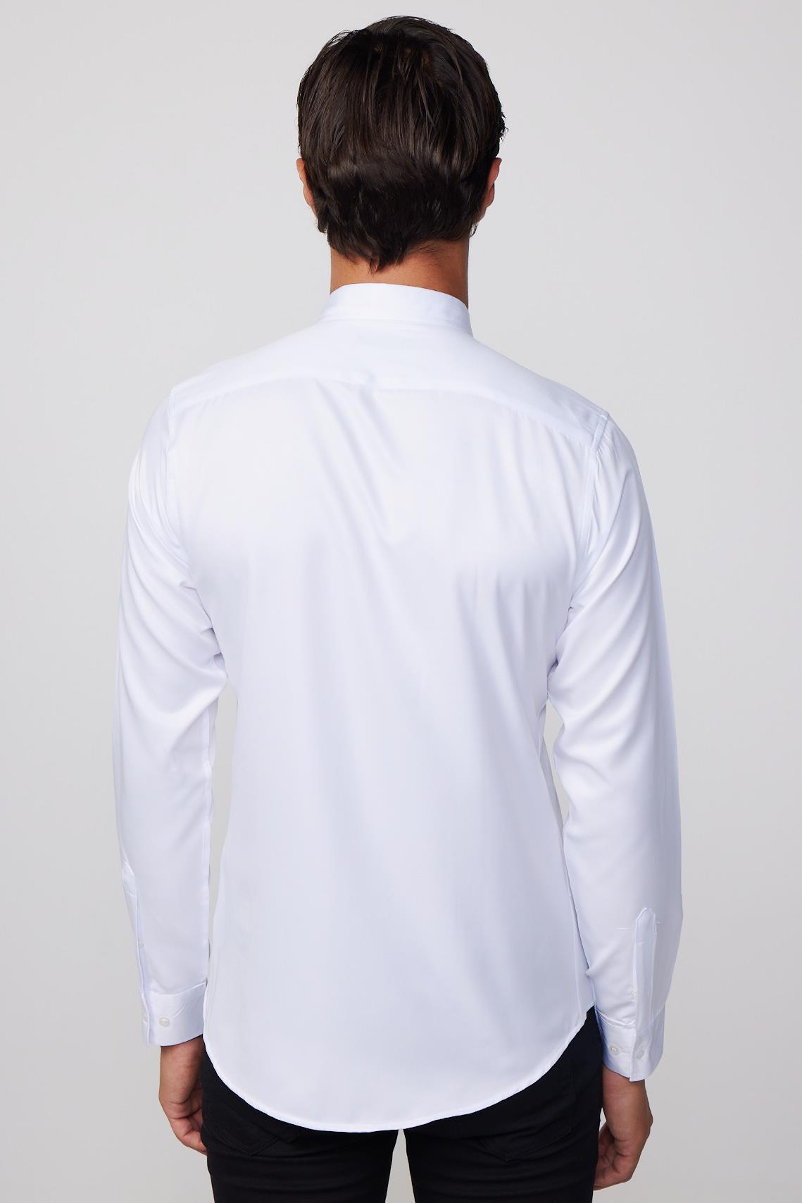 TUDORS Slim Fit Kolay Ütülenen Kravatlık Erkek Gömlek görsel 4