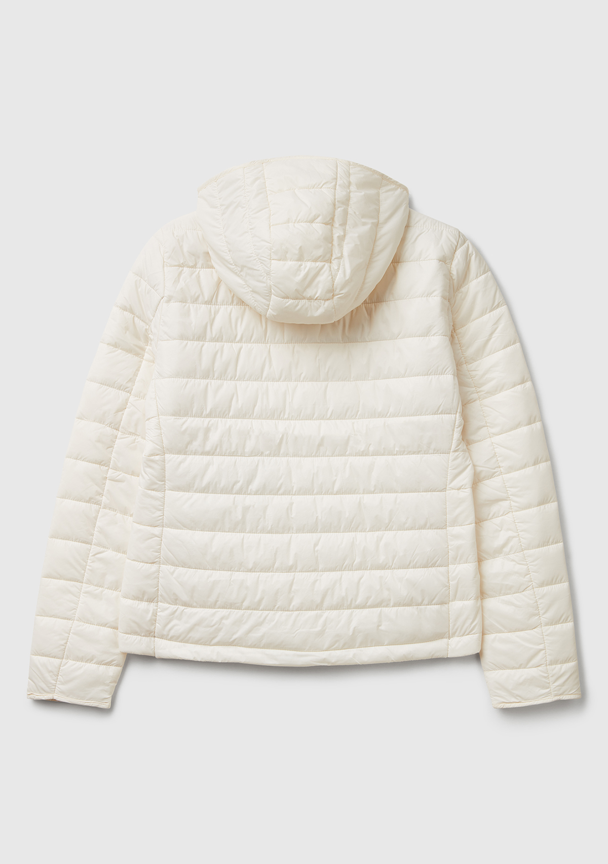 United Colors Of Benetton Kadın Krem Polyester Dolgulu Feramuarlı Kapüşonlu Slim Fit Puffer Mont görsel 4