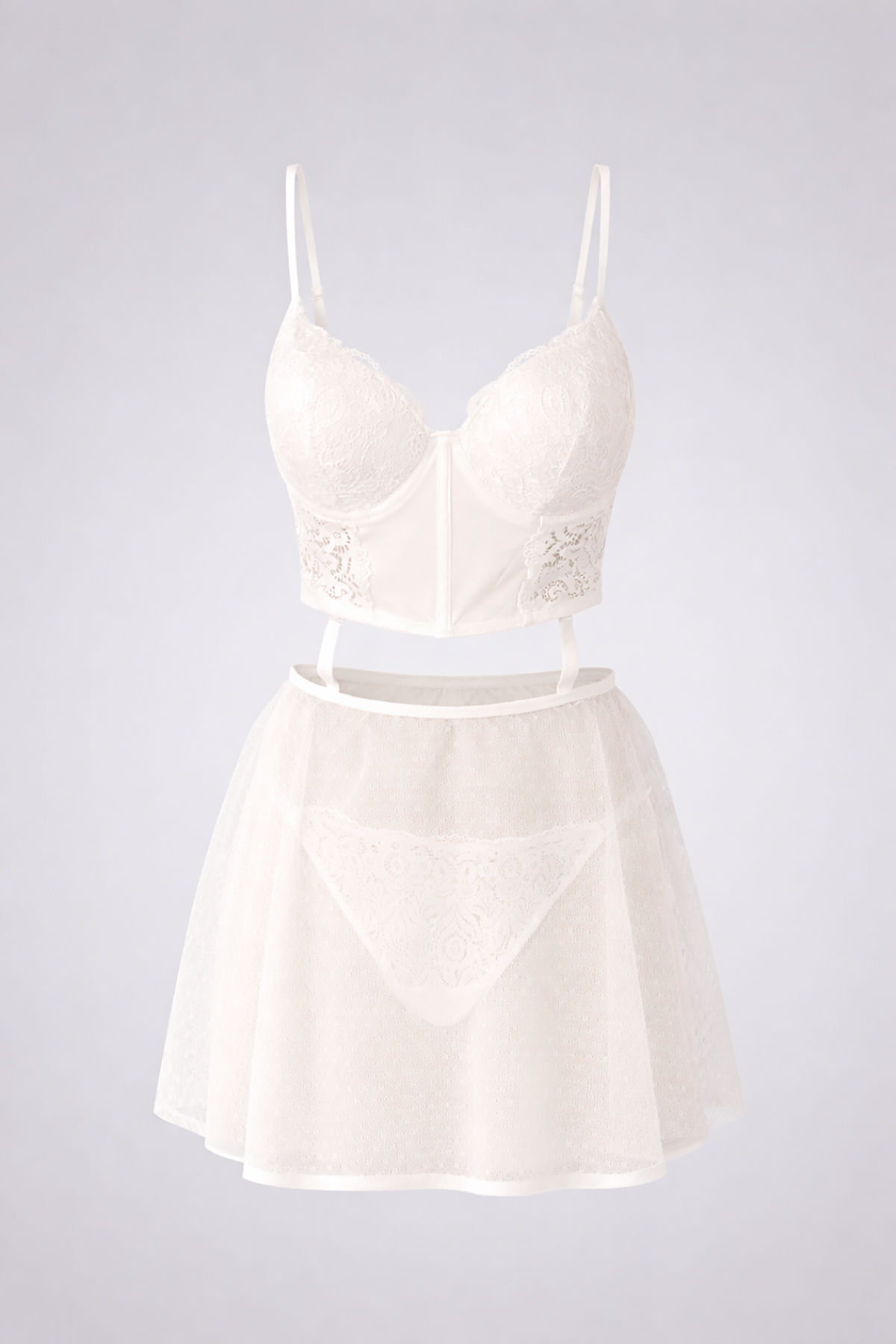 LOYA Ekru Valencıa Transparan Babydoll