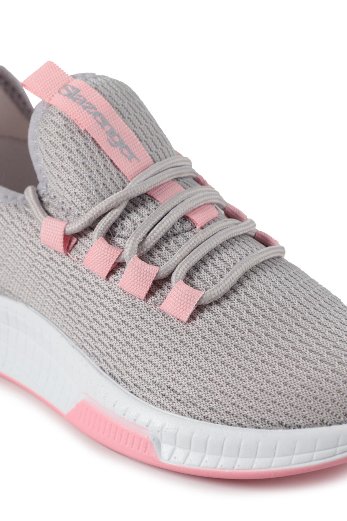 SLAZENGER ABENA I Kadın Sneaker Ayakkabı Gri / Pembe görsel 4