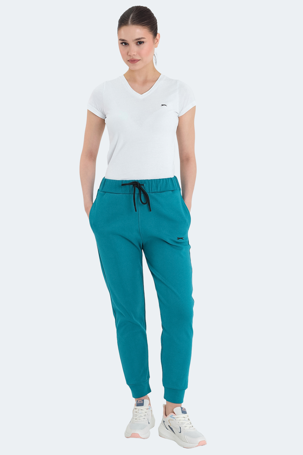 SLAZENGER VETERAN RBN Kadın Cepli Turkuaz Eşofman Altı görsel 2