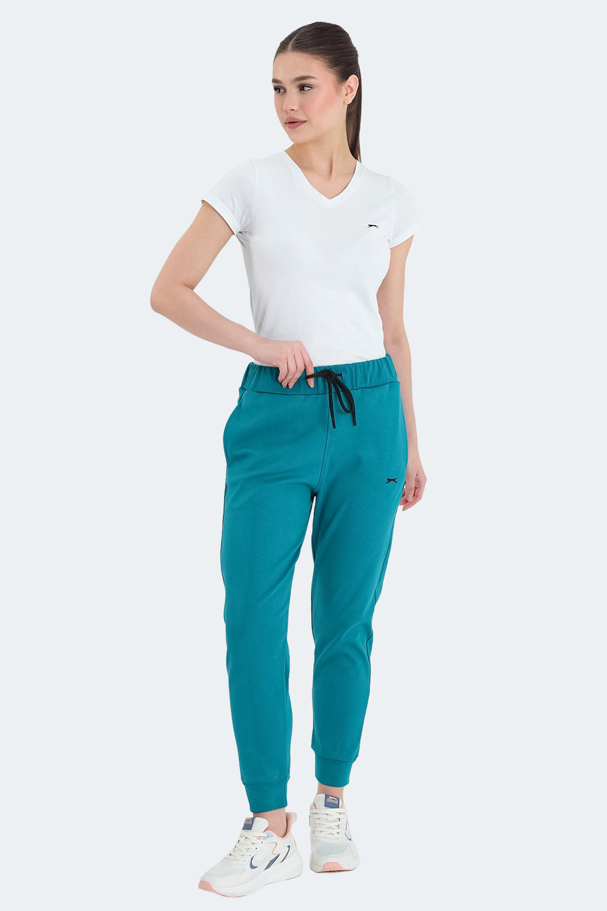 SLAZENGER VETERAN RBN Kadın Cepli Turkuaz Eşofman Altı görsel 7