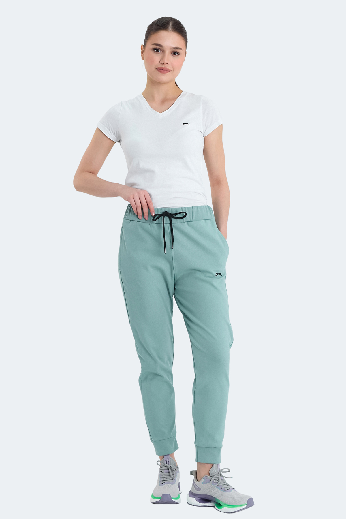SLAZENGER VETERAN RBN Kadın Cepli Yeşil Eşofman Altı görsel 8