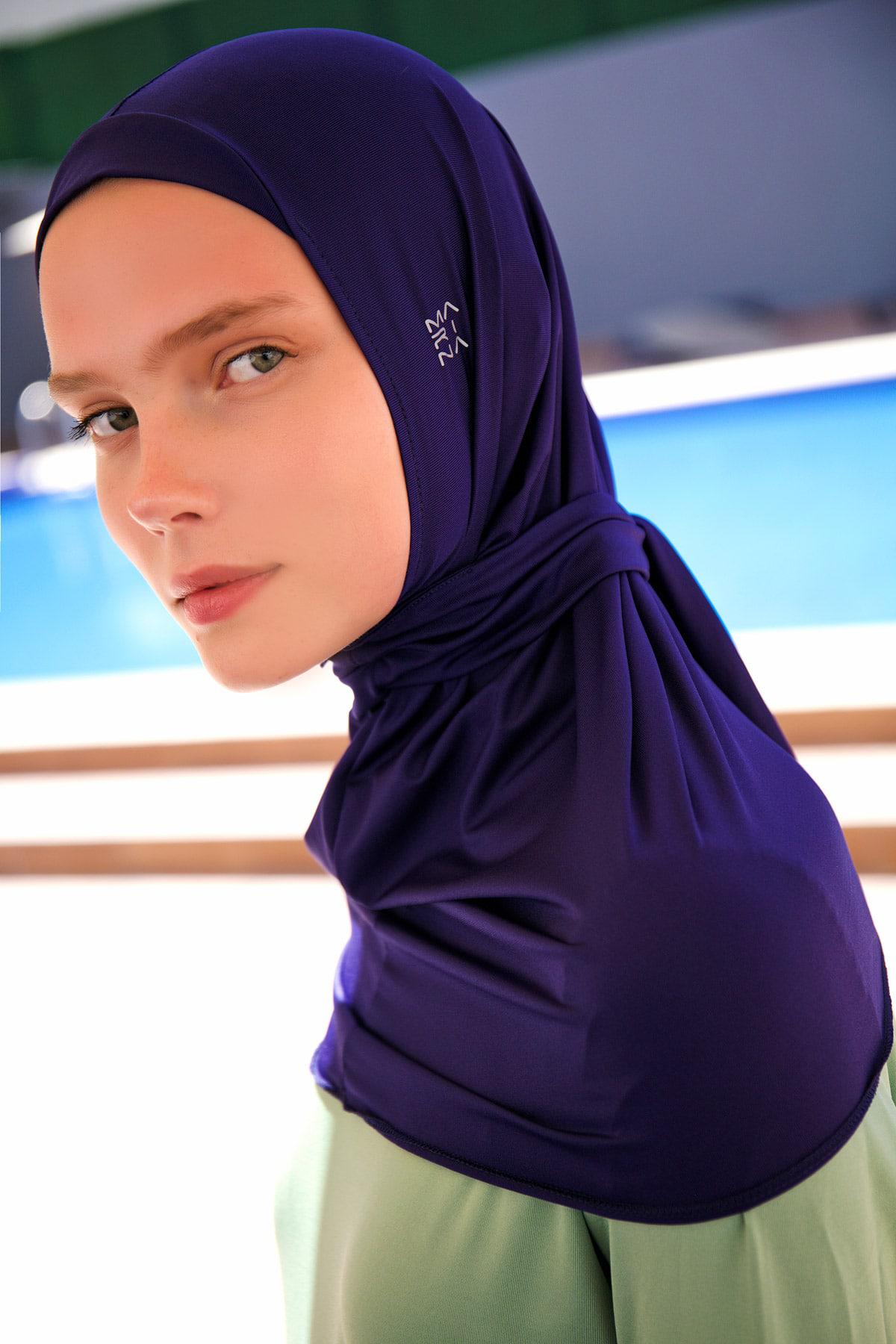 Marina Lacivert Bağlamalı Eşarp Bone B2397