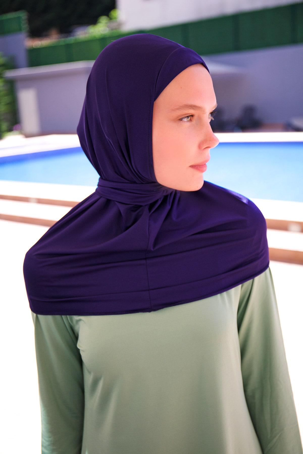 Marina Lacivert Bağlamalı Eşarp Bone B2397 görsel 4