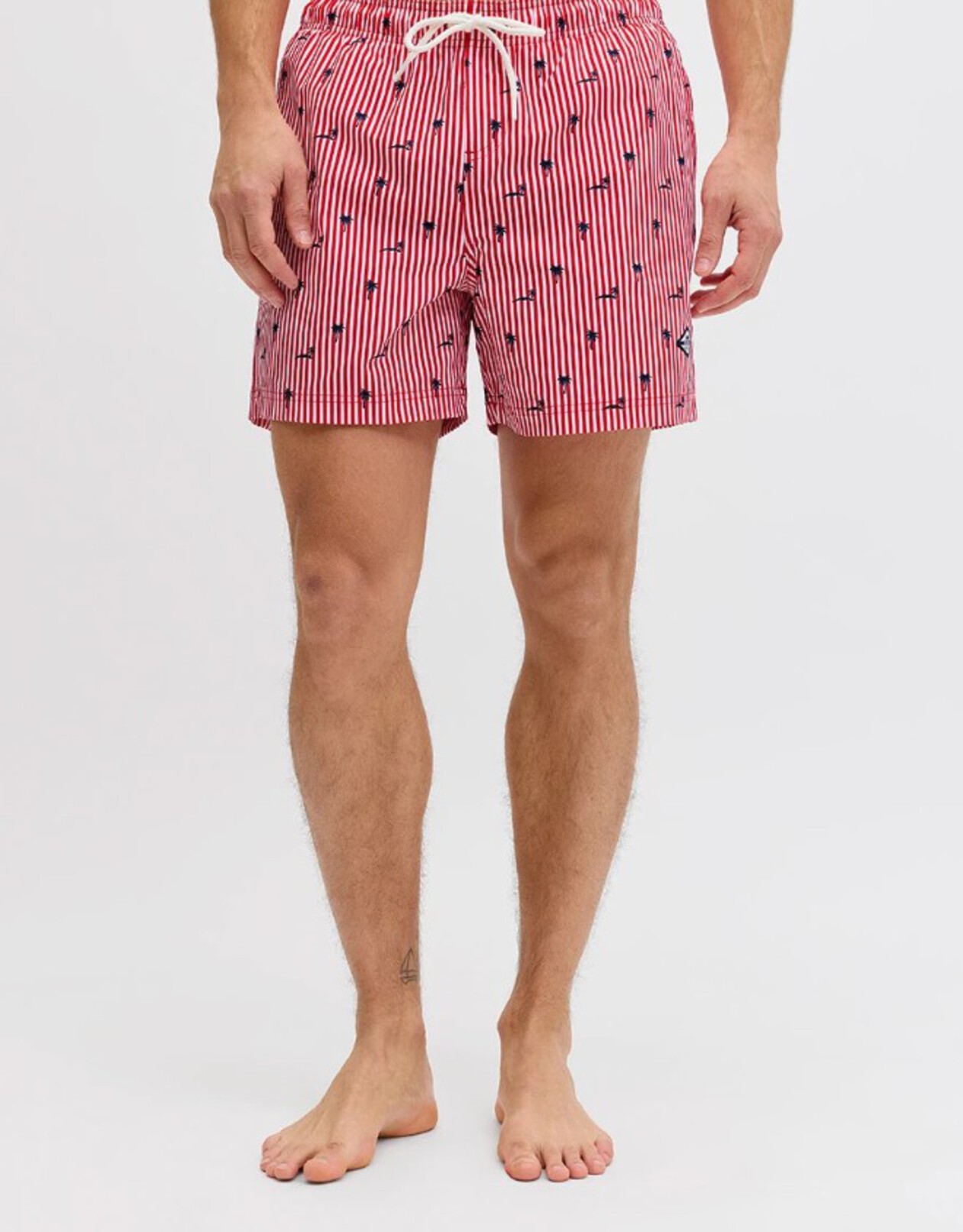 Jack & Jones Maui Breeze Mini Stripe Erkek Kırmızı Mayo