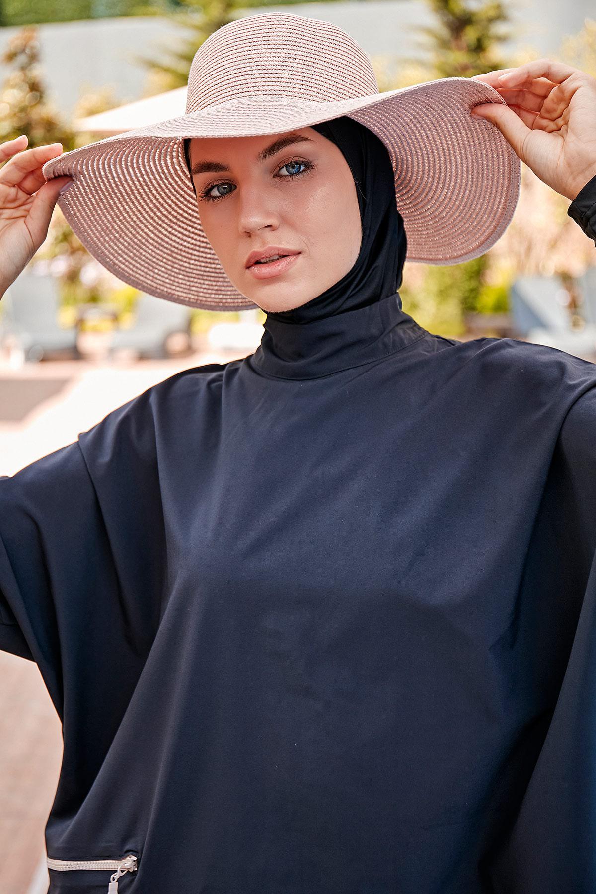 Marina Bej Geniş Hasır Şapka 14232