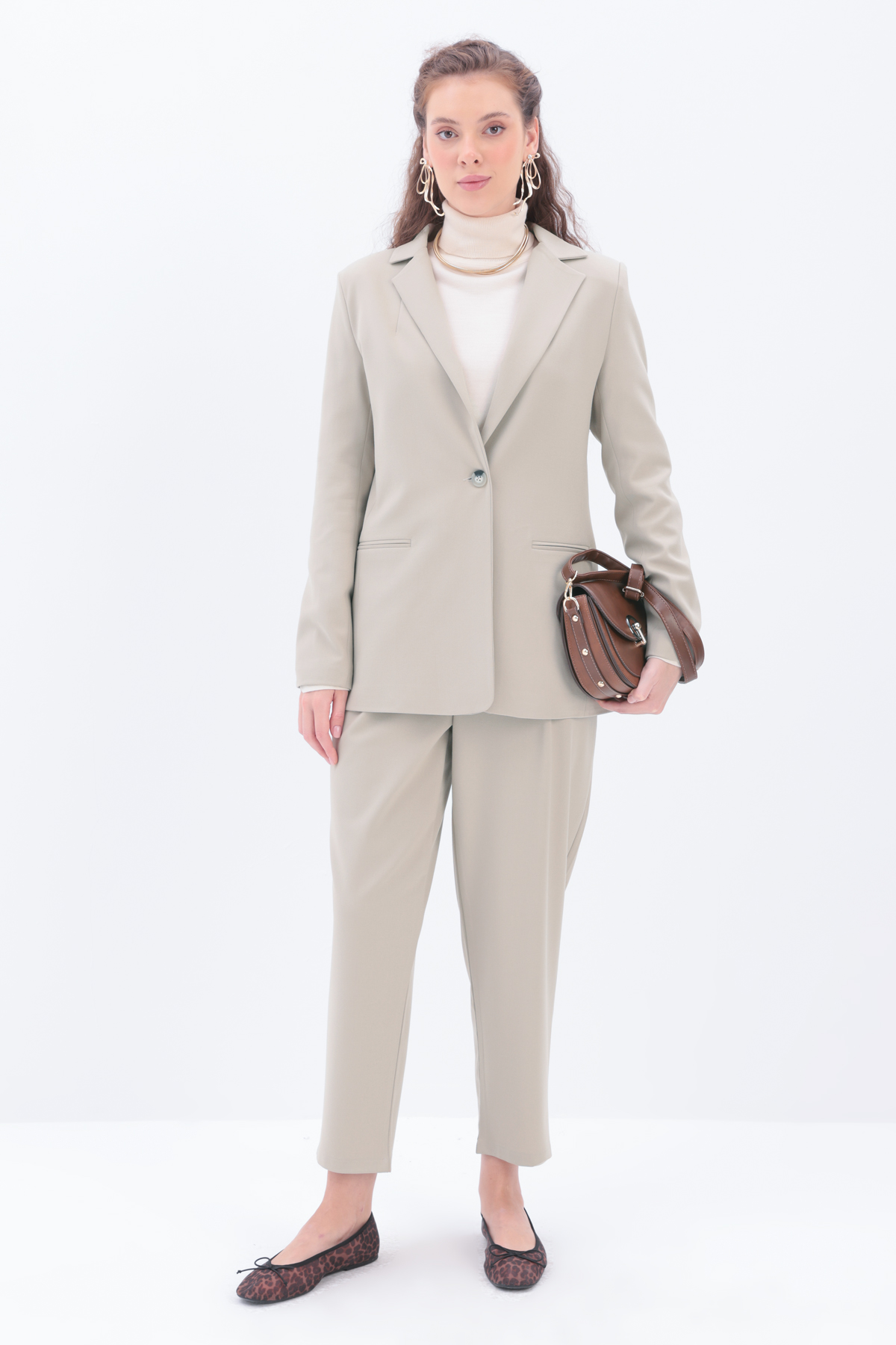 ALLDAY Bej Kruvaze Blazer Ceket