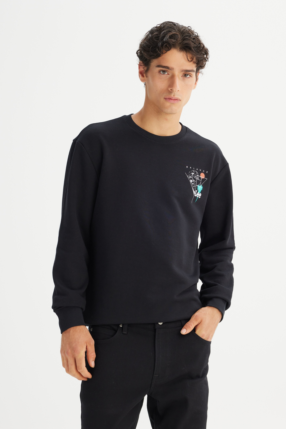 Lee Pamuklu Regular Fit Bisiklet Yaka Sweatshirt
