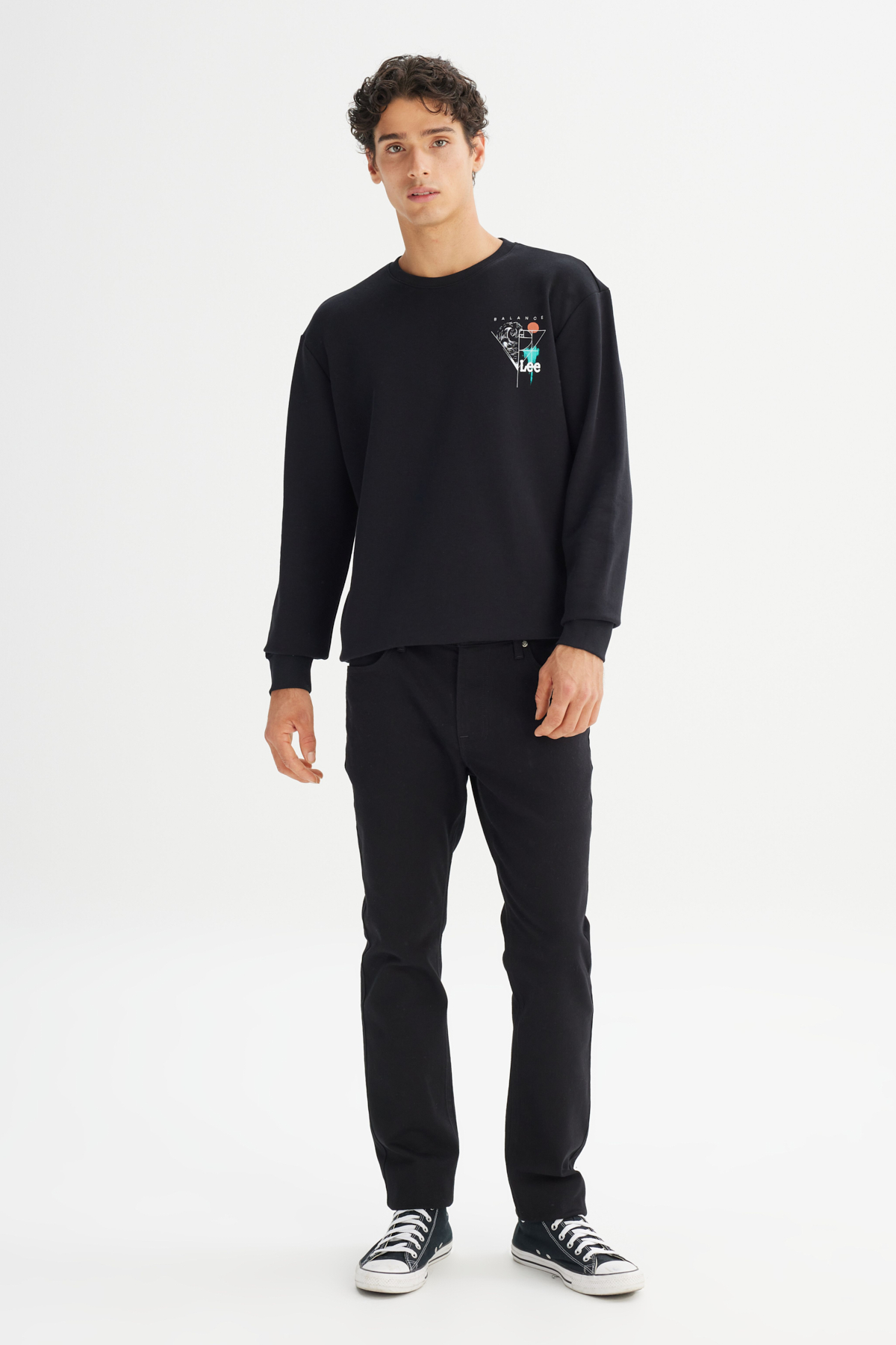 Lee Pamuklu Regular Fit Bisiklet Yaka Sweatshirt görsel 2