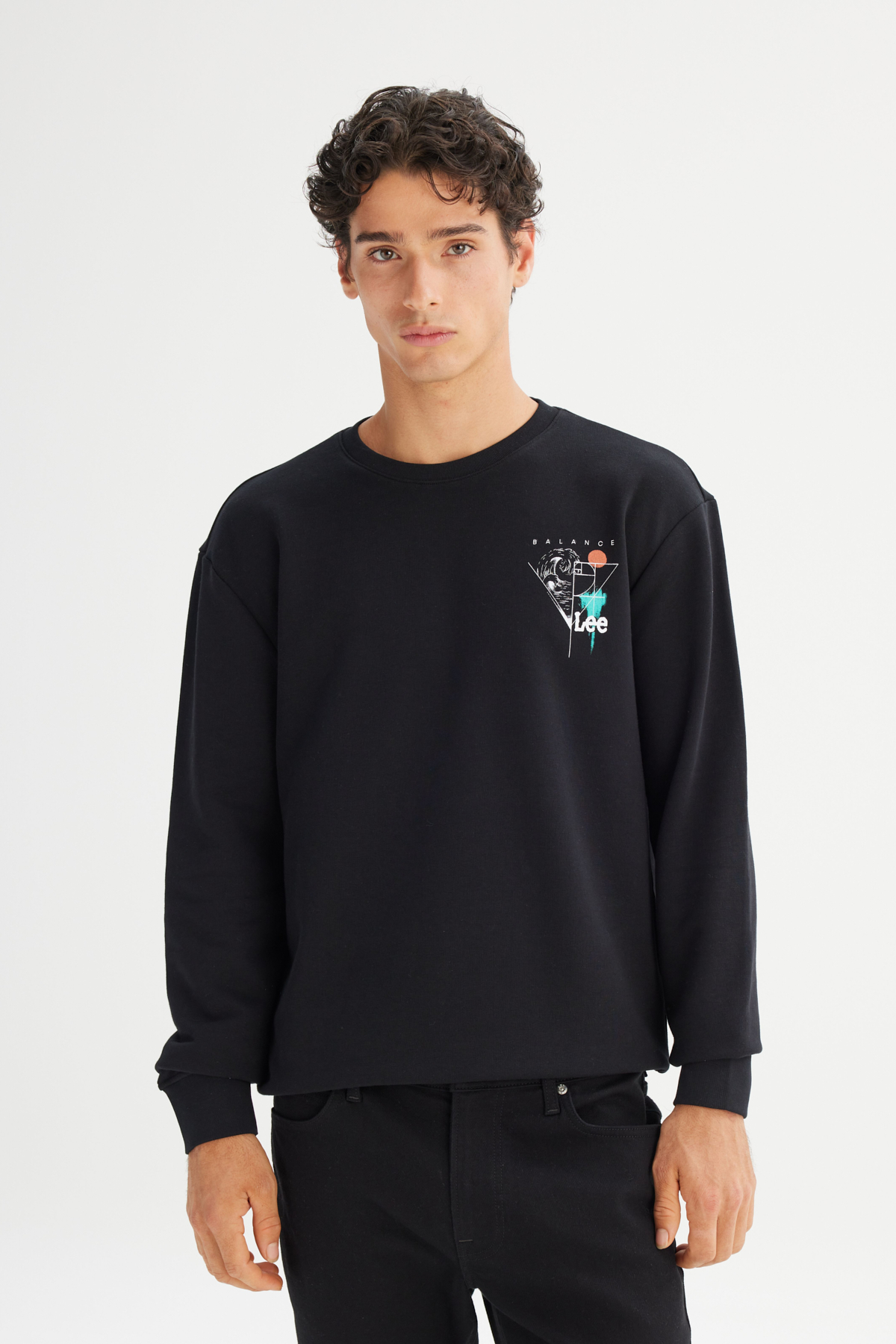 Lee Pamuklu Regular Fit Bisiklet Yaka Sweatshirt görsel 3