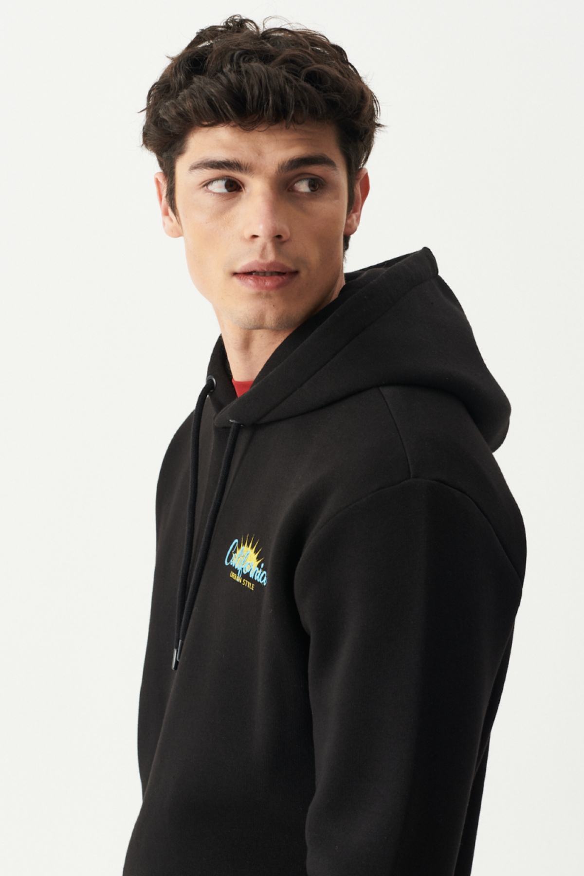Riders by Lee Regular Fit Kapüşonlu Şardonlu Siyah Sweatshirt görsel 4