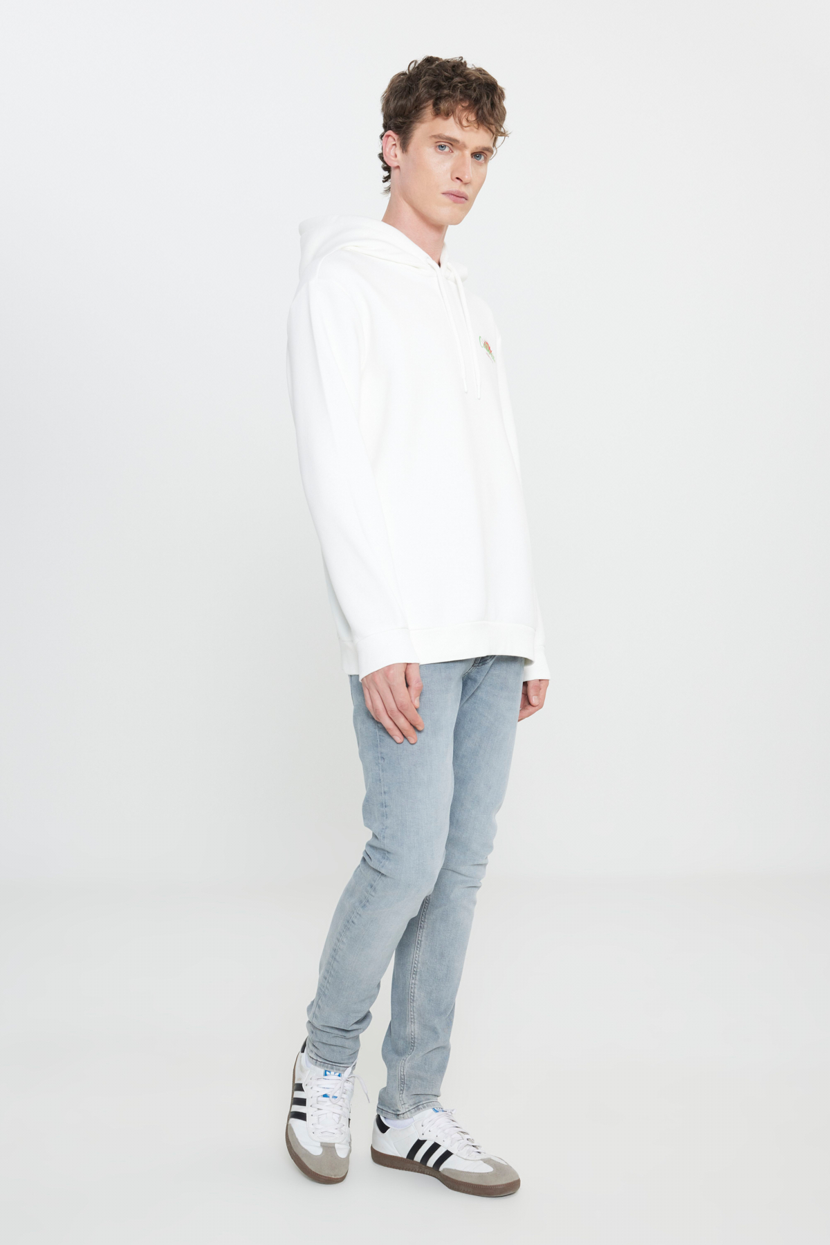 Riders by Lee Regular Fit Kapüşonlu Şardonlu Kırık Beyaz Sweatshirt görsel 3
