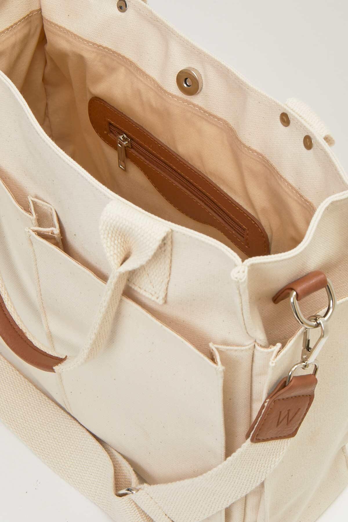 Manuka Kanvas Everyday Bag Off Whıte görsel 7
