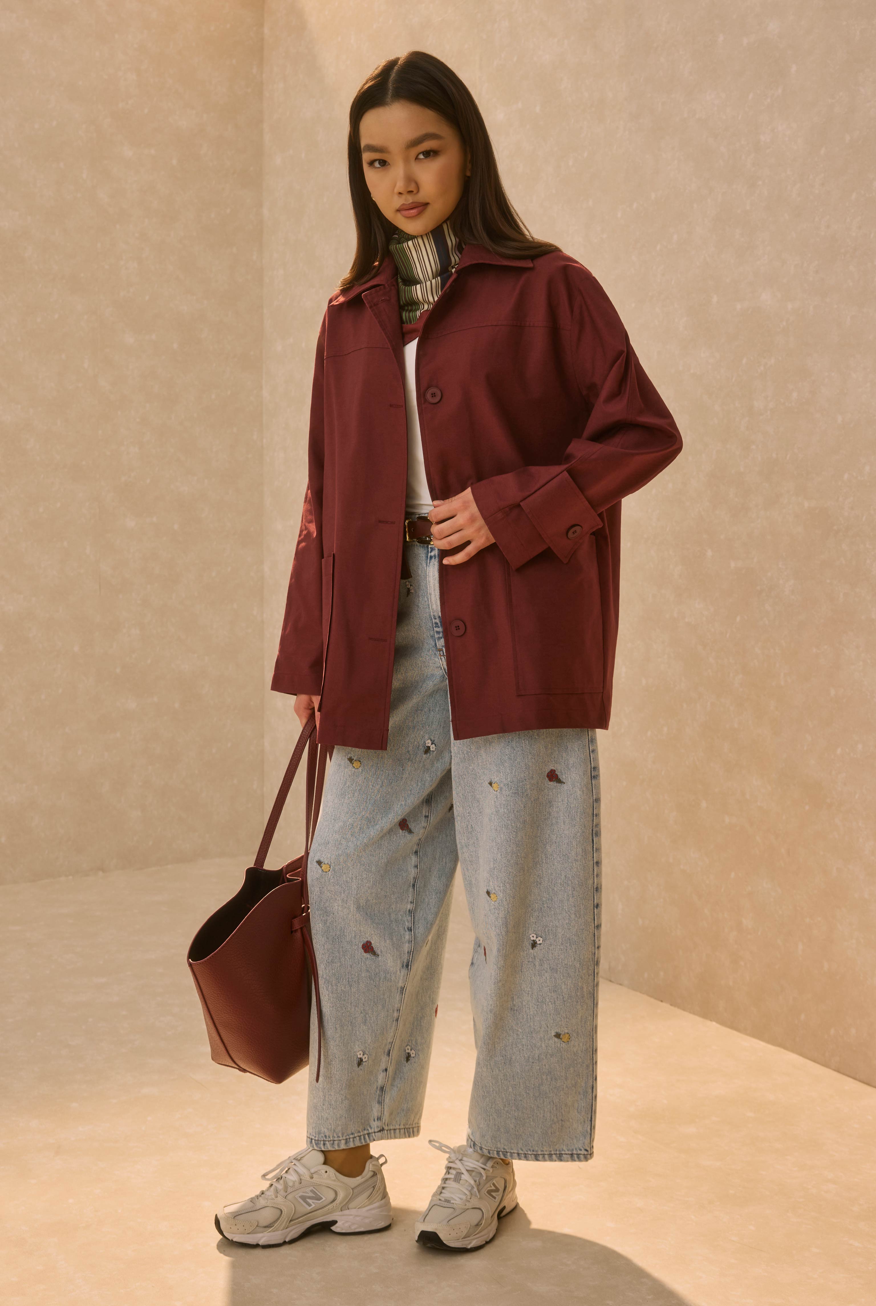 HE-QA Basic Gabardin Ceket Bordo görsel 2