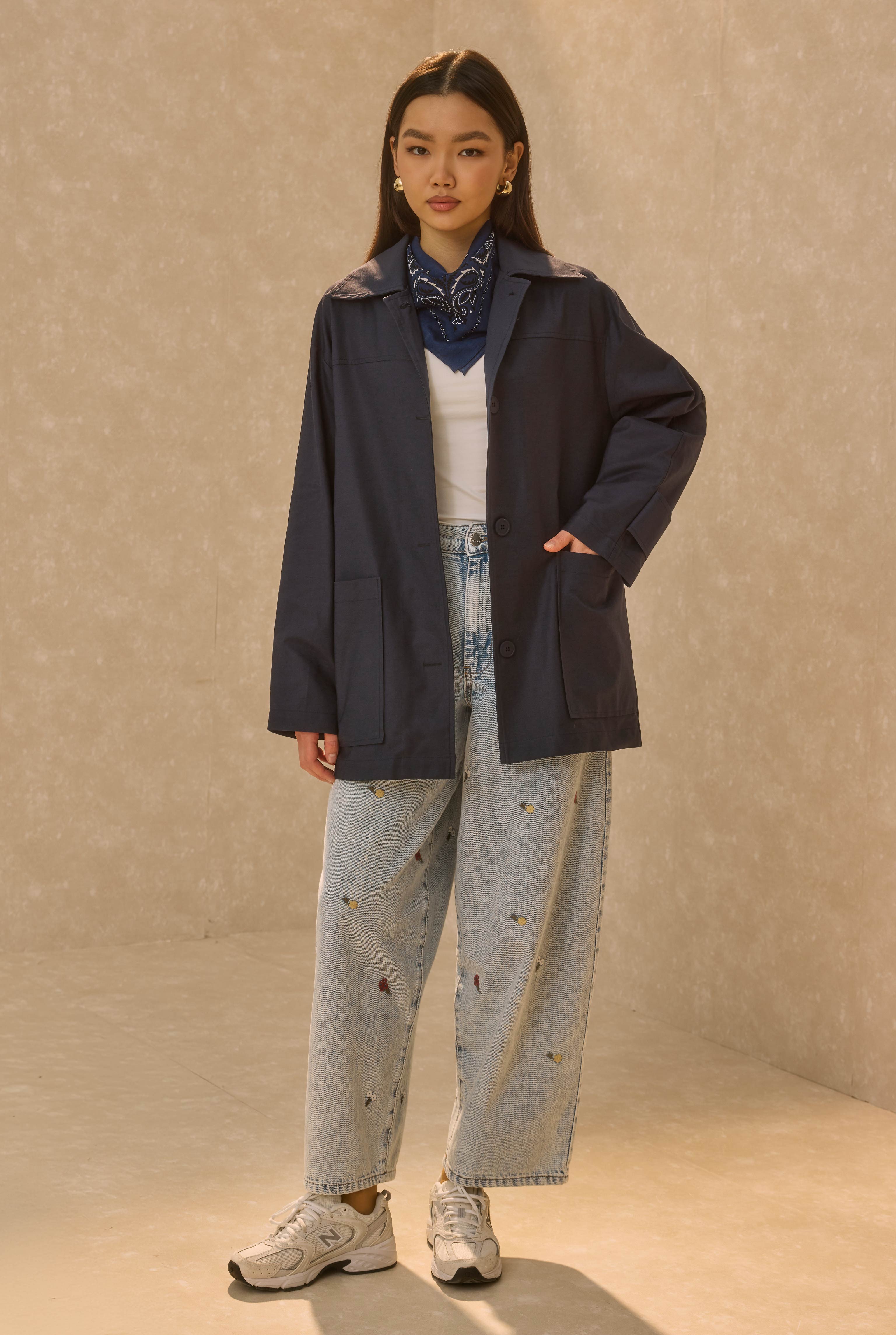 HE-QA Basic Gabardin Ceket Lacivert