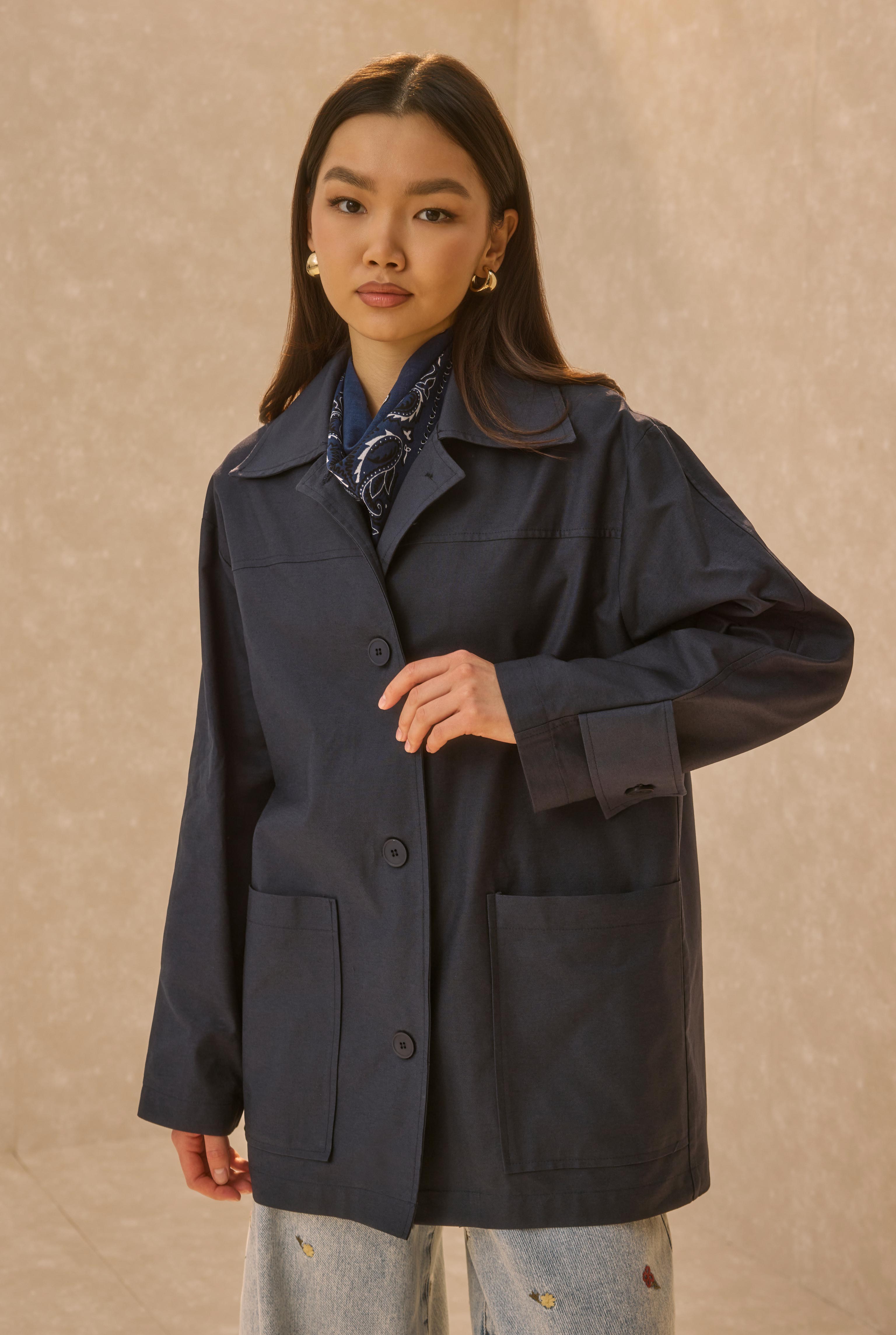HE-QA Basic Gabardin Ceket Lacivert görsel 3