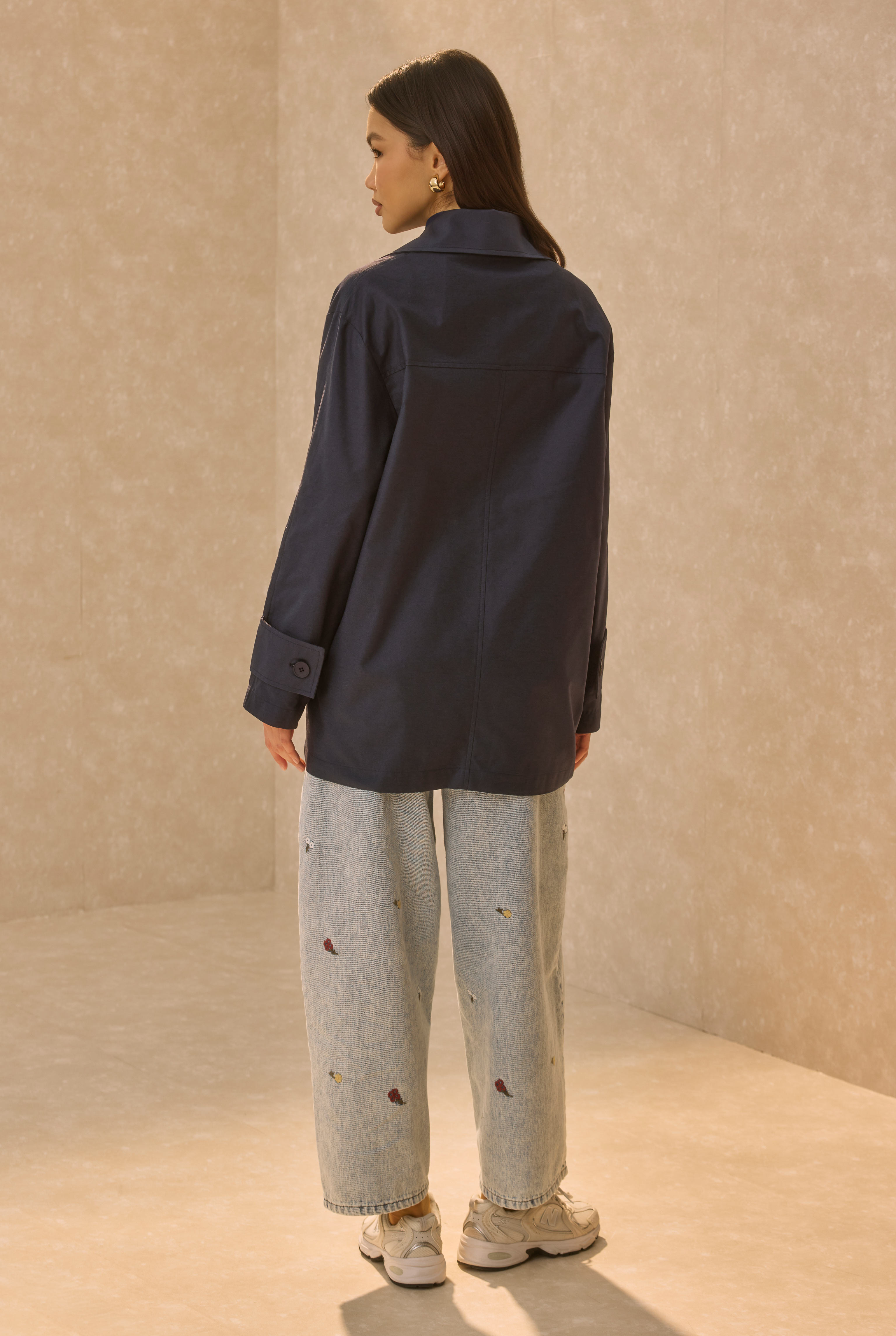 HE-QA Basic Gabardin Ceket Lacivert görsel 4