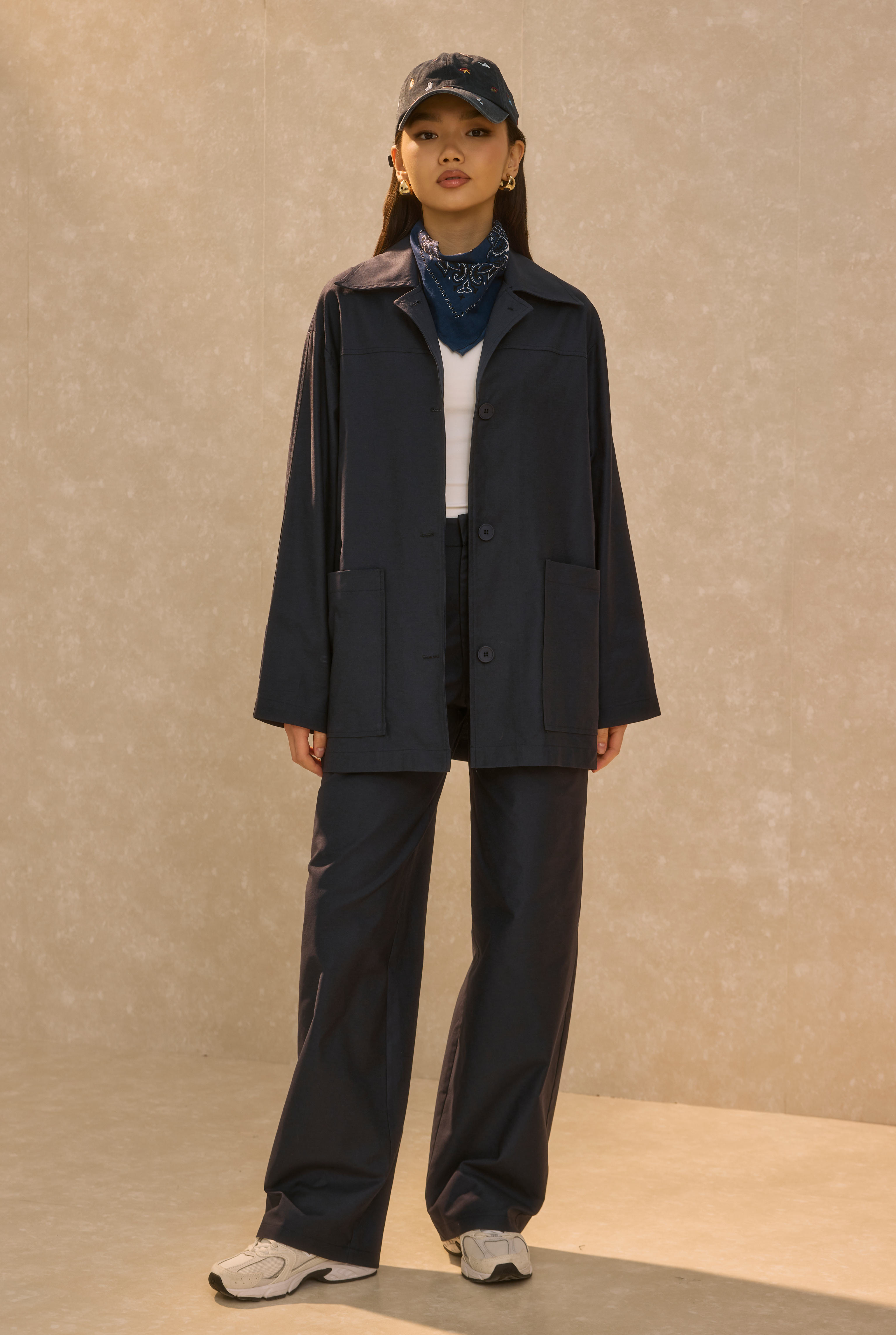 HE-QA Basic Gabardin Ceket Lacivert görsel 5