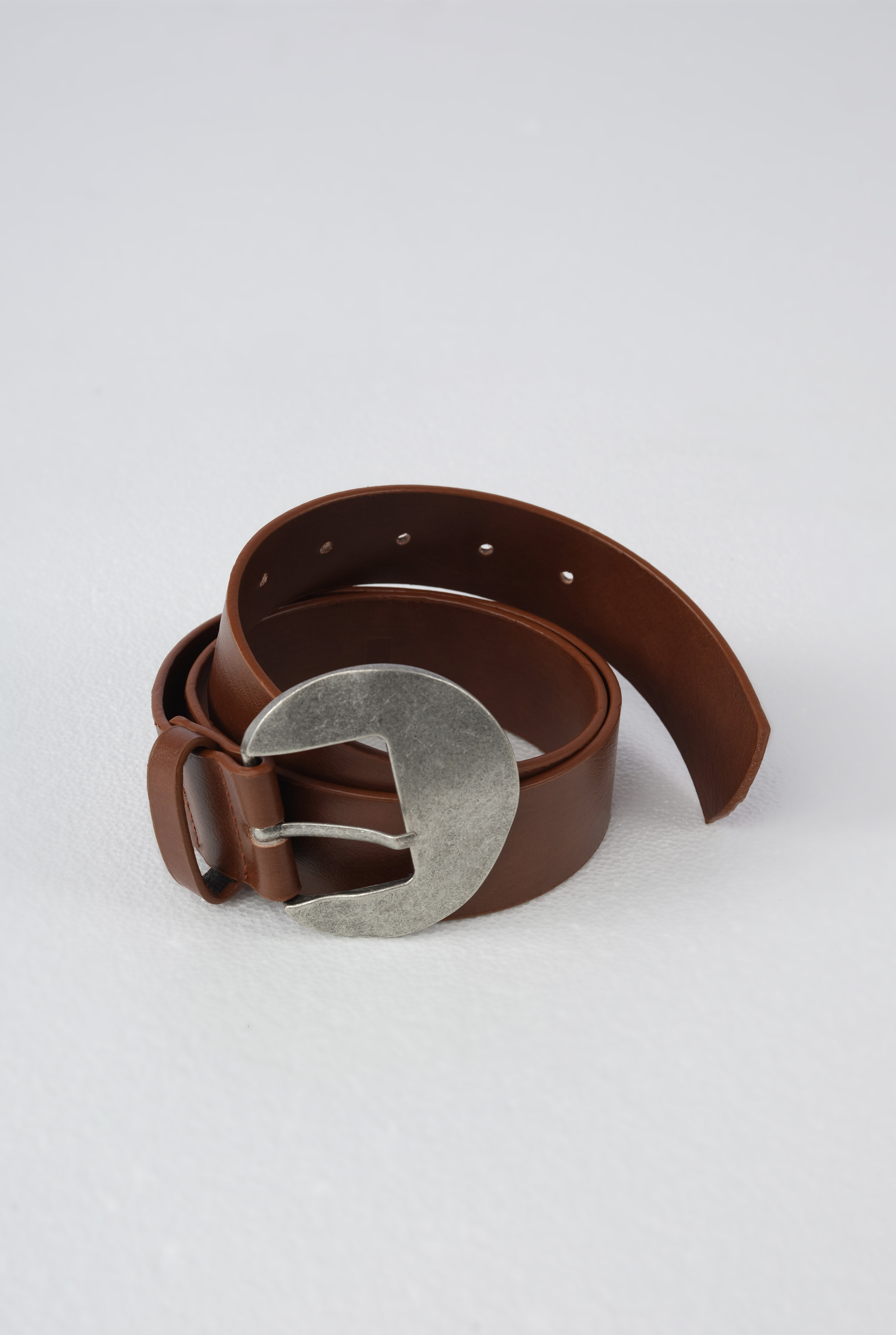 HE-QA Oval Metal Tokalı Kemer Taba