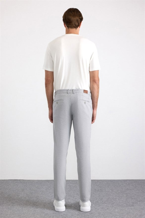 Süvari Gri Slim Casual Pantolon görsel 5