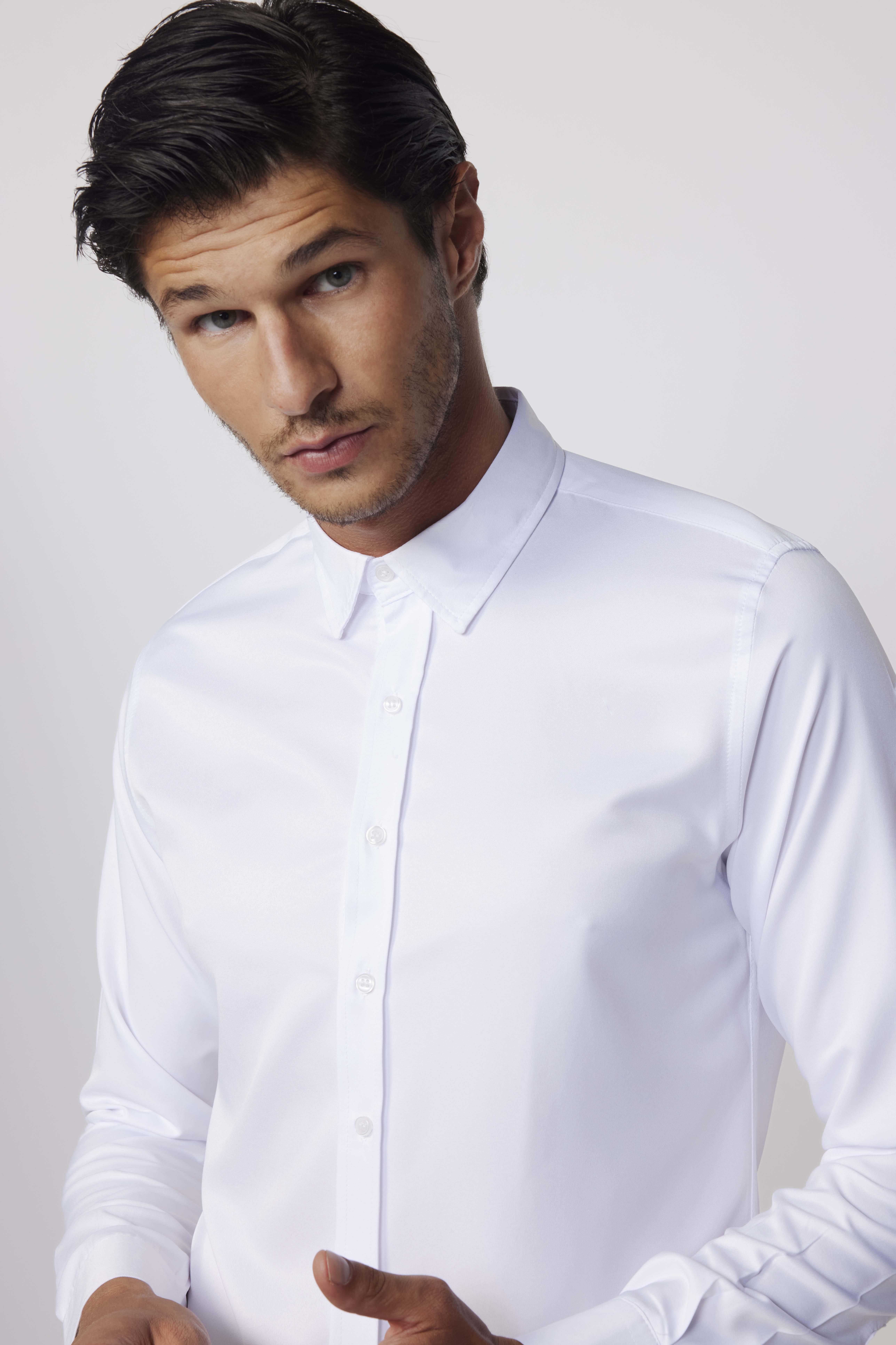 TUDORS Slim Fit Kolay Ütülenen Kravatlık Erkek Gömlek görsel 5