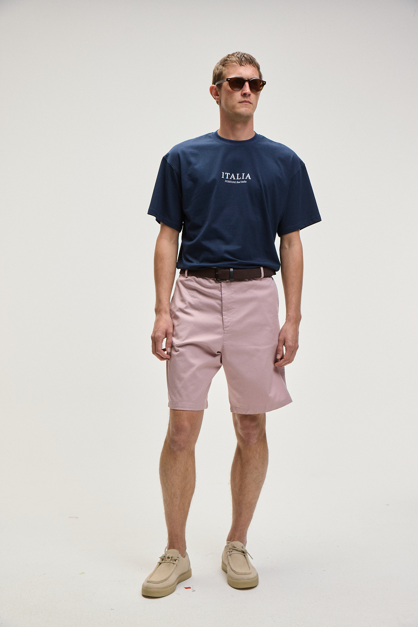 GRIMELANGE Erkek Yanları Cepli Fermuarlı Elastanlı Slim Fit PEMBE Şort
