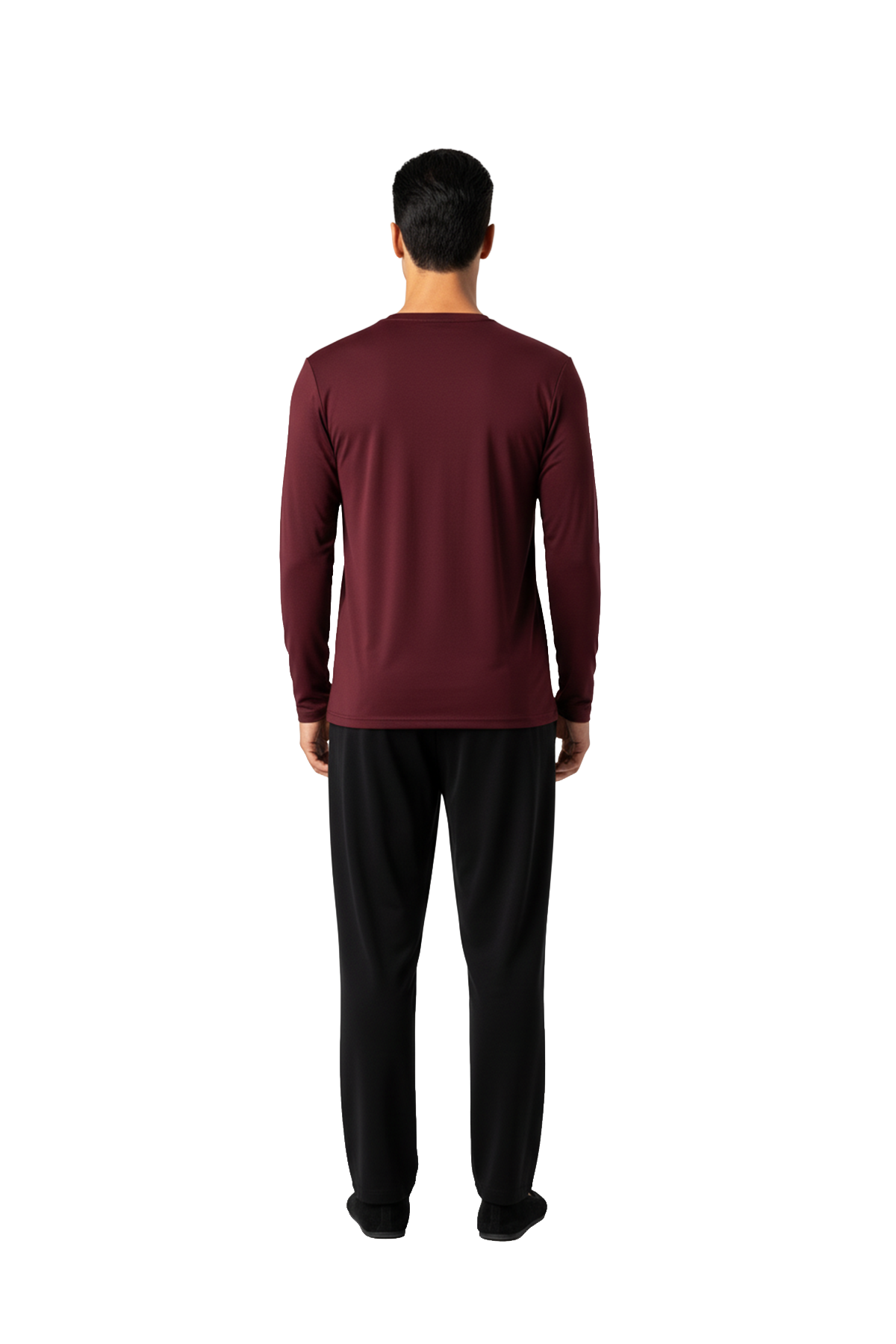 D'S damat Maschio Pamuk V Yaka Pijama Takımı BORDO görsel 4
