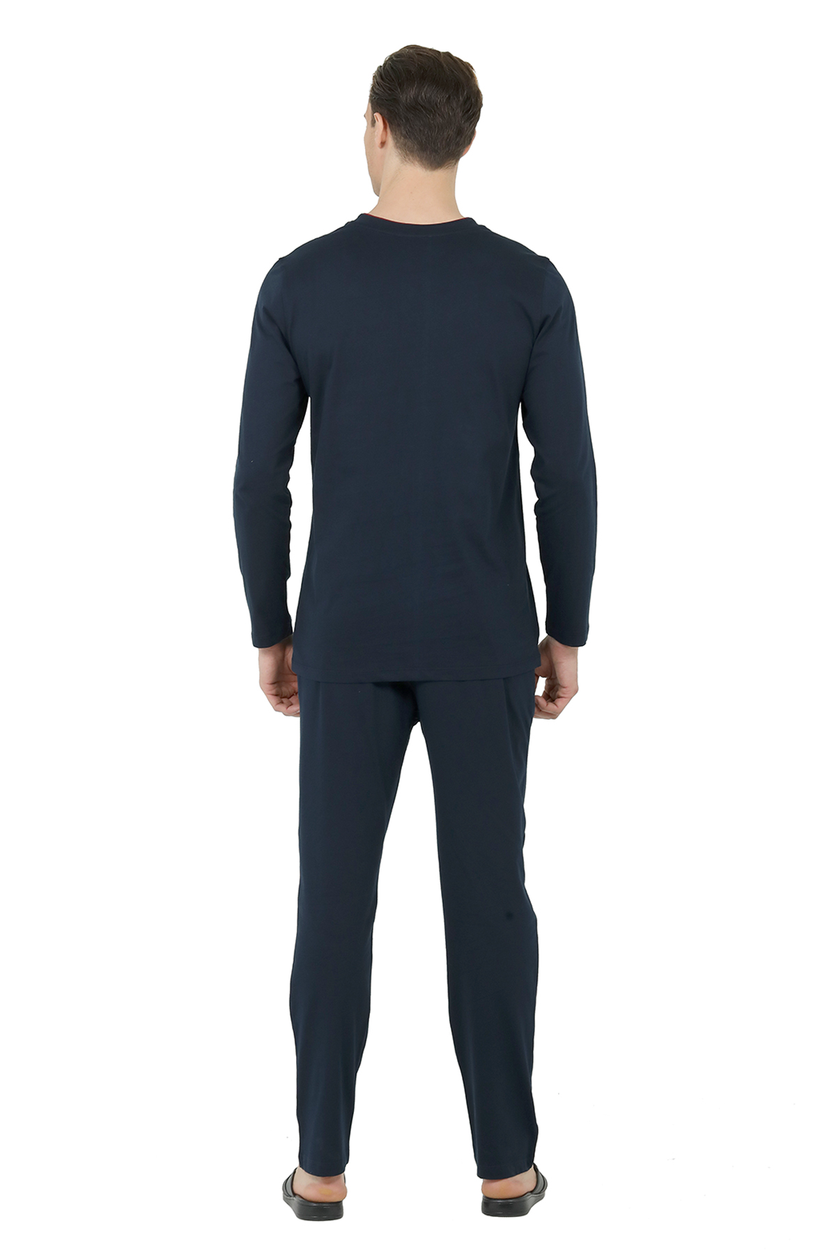 D'S damat Regular Fit Pamuk Pijama Takımı K.LACİVERT görsel 2