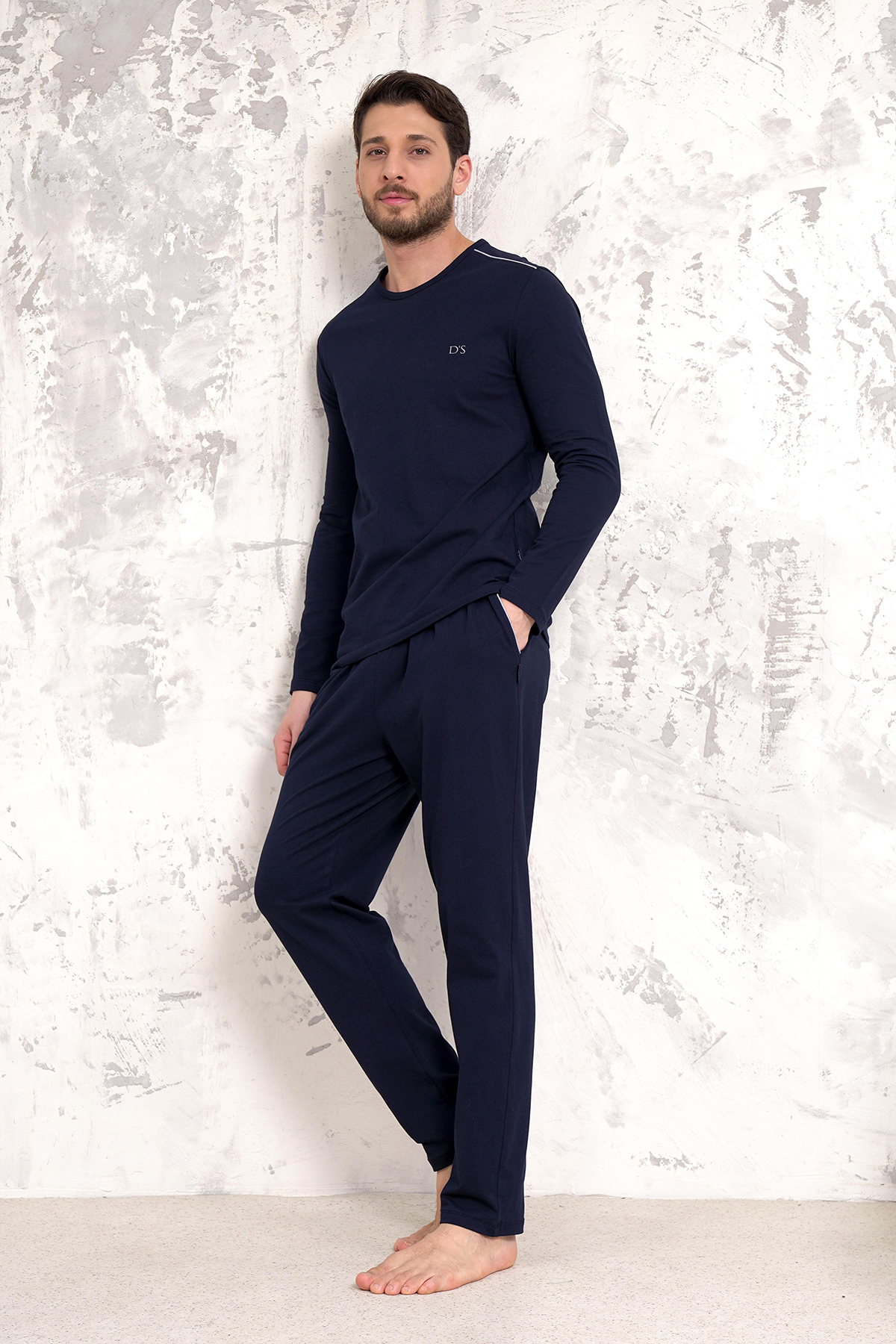 D'S damat Maschio Pamuk Pijama Takımı LACİVERT görsel 2