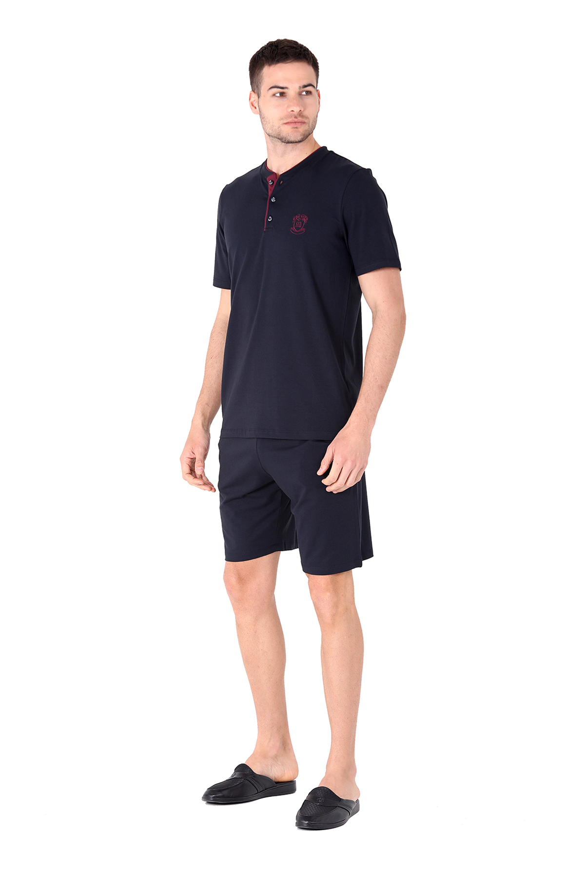 D'S damat Şort Pijama Takımı LACİVERT görsel 2