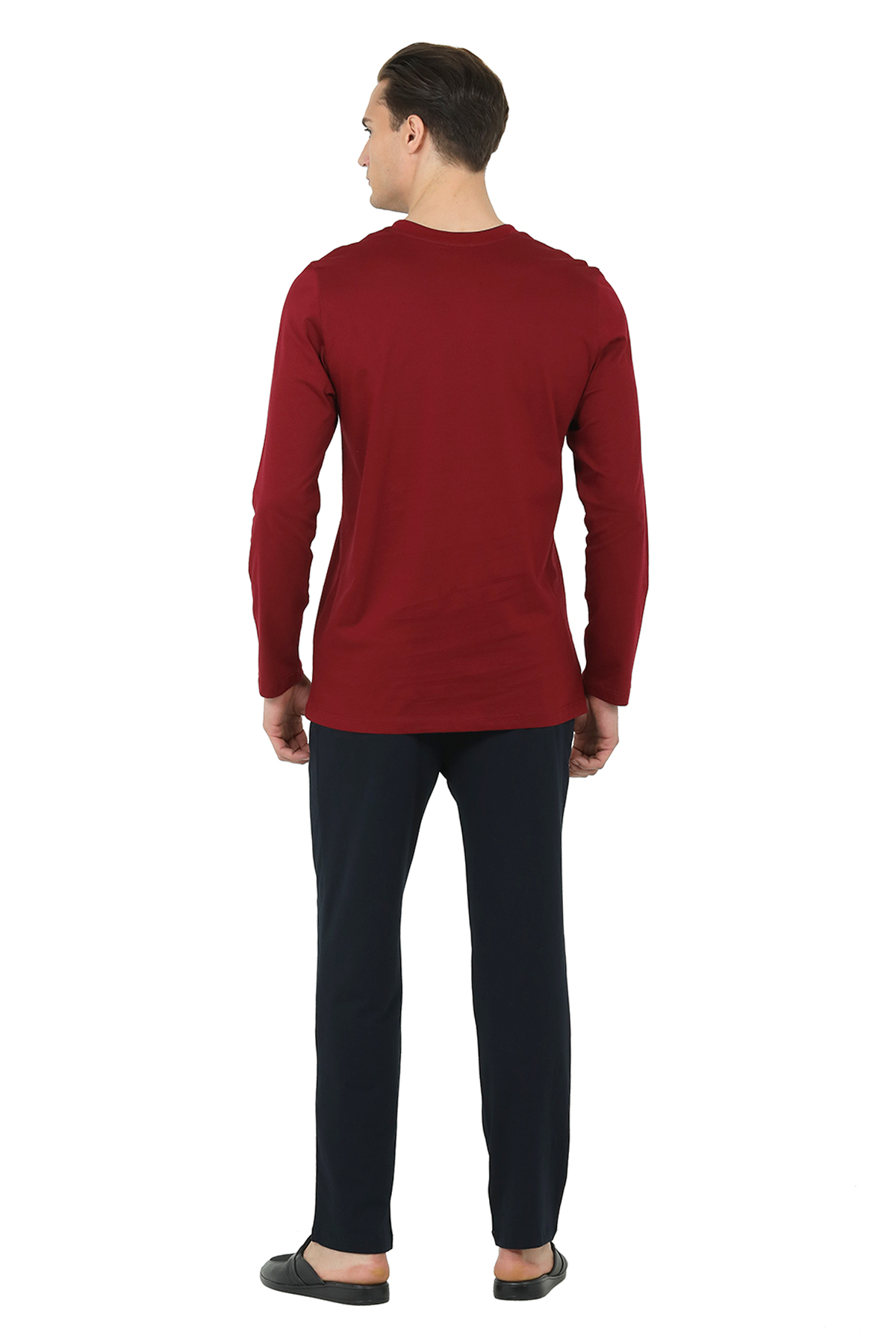 D'S damat Regular Fit Pamuk Pijama Takımı BORDO görsel 2