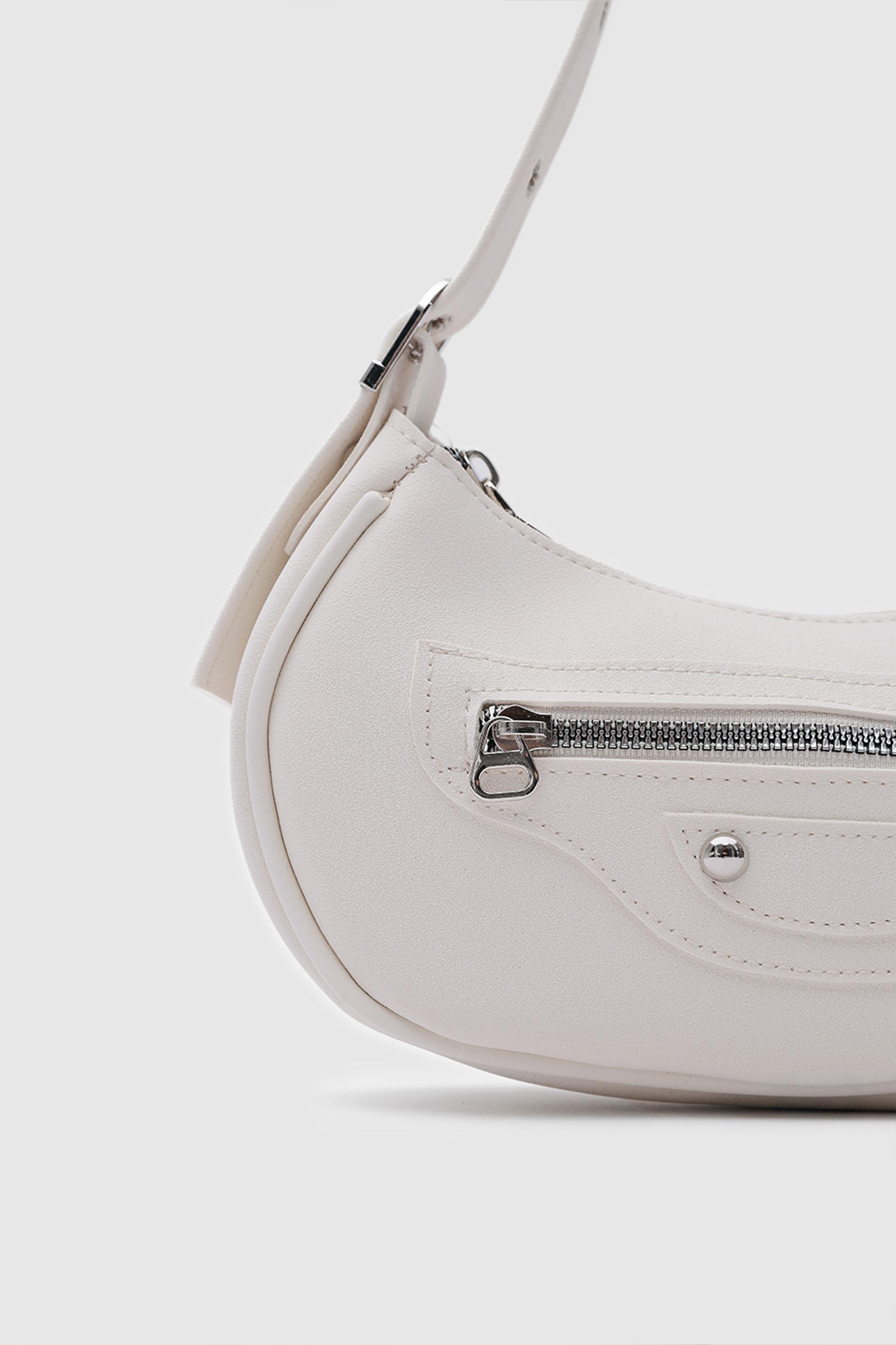 Shulebags Sandy 90'S Retro Baget Çanta Vanilya görsel 6