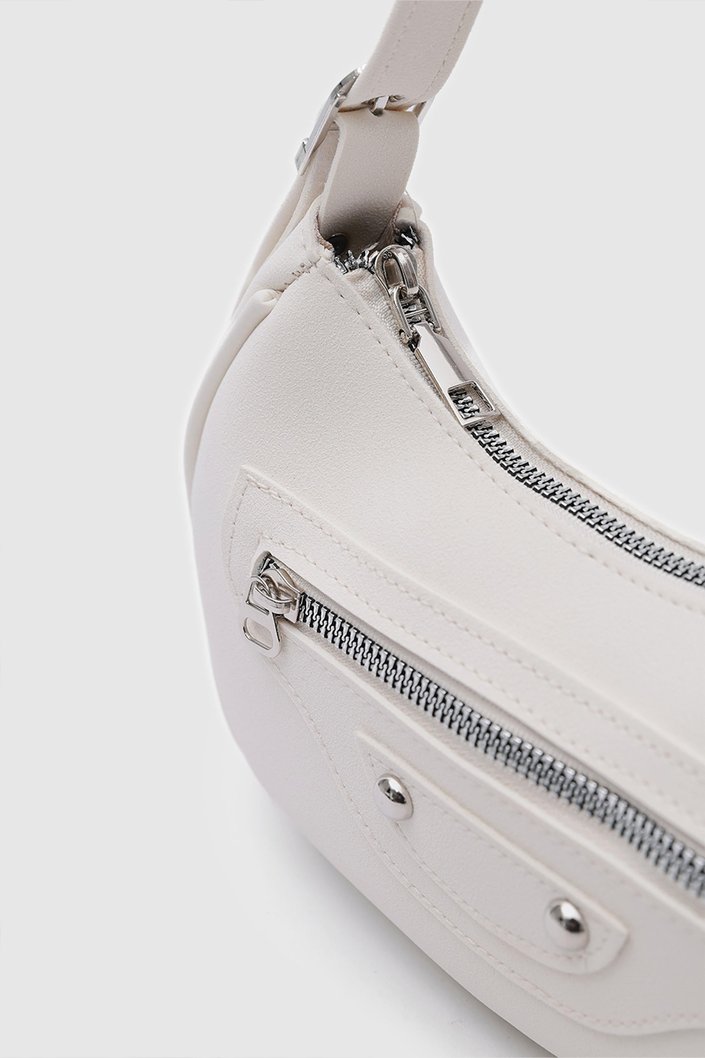 Shulebags Sandy 90'S Retro Baget Çanta Vanilya görsel 7