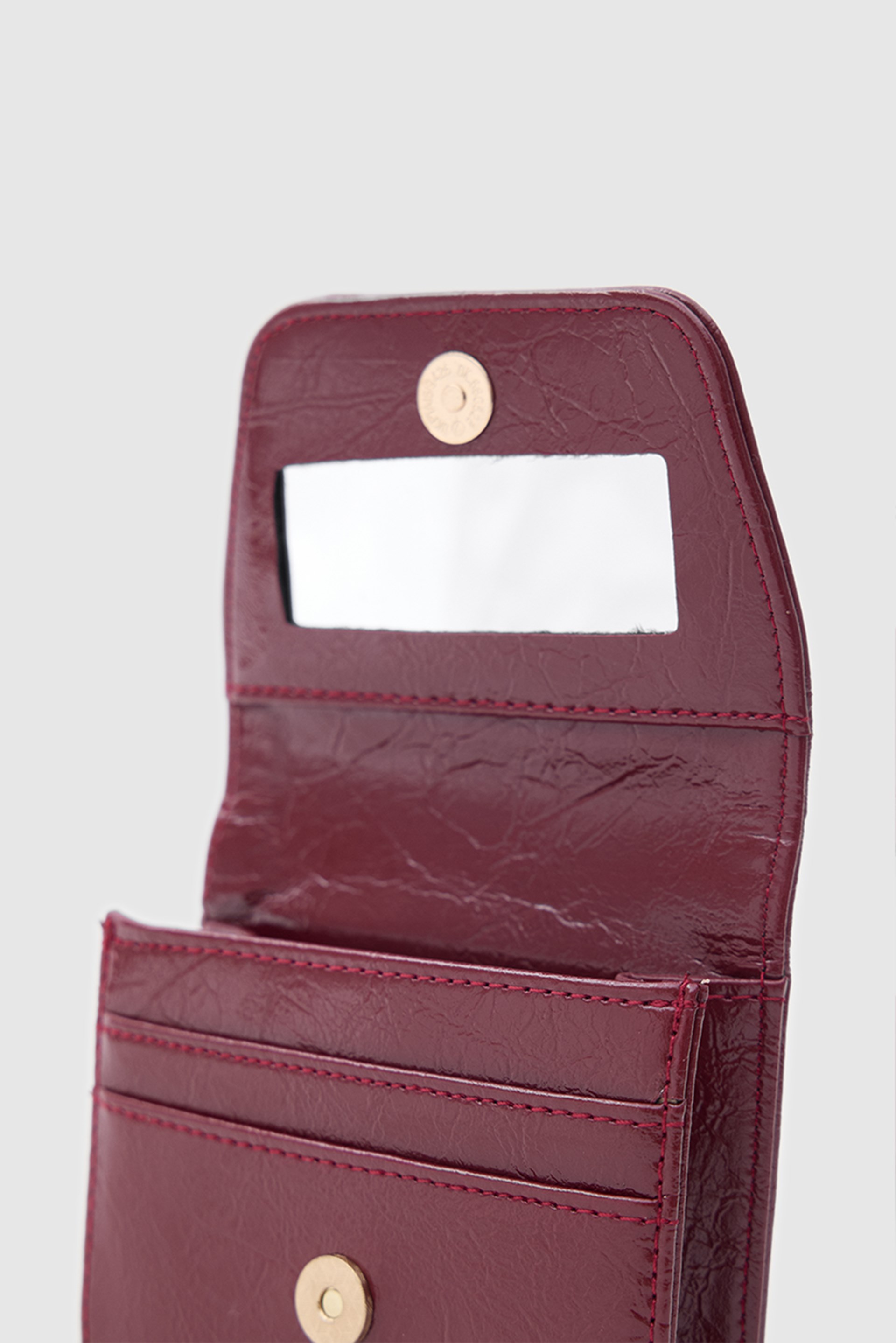 Shulebags Leya Ayna Ve Ruj Cepli Kadın Cüzdan Bordo görsel 4