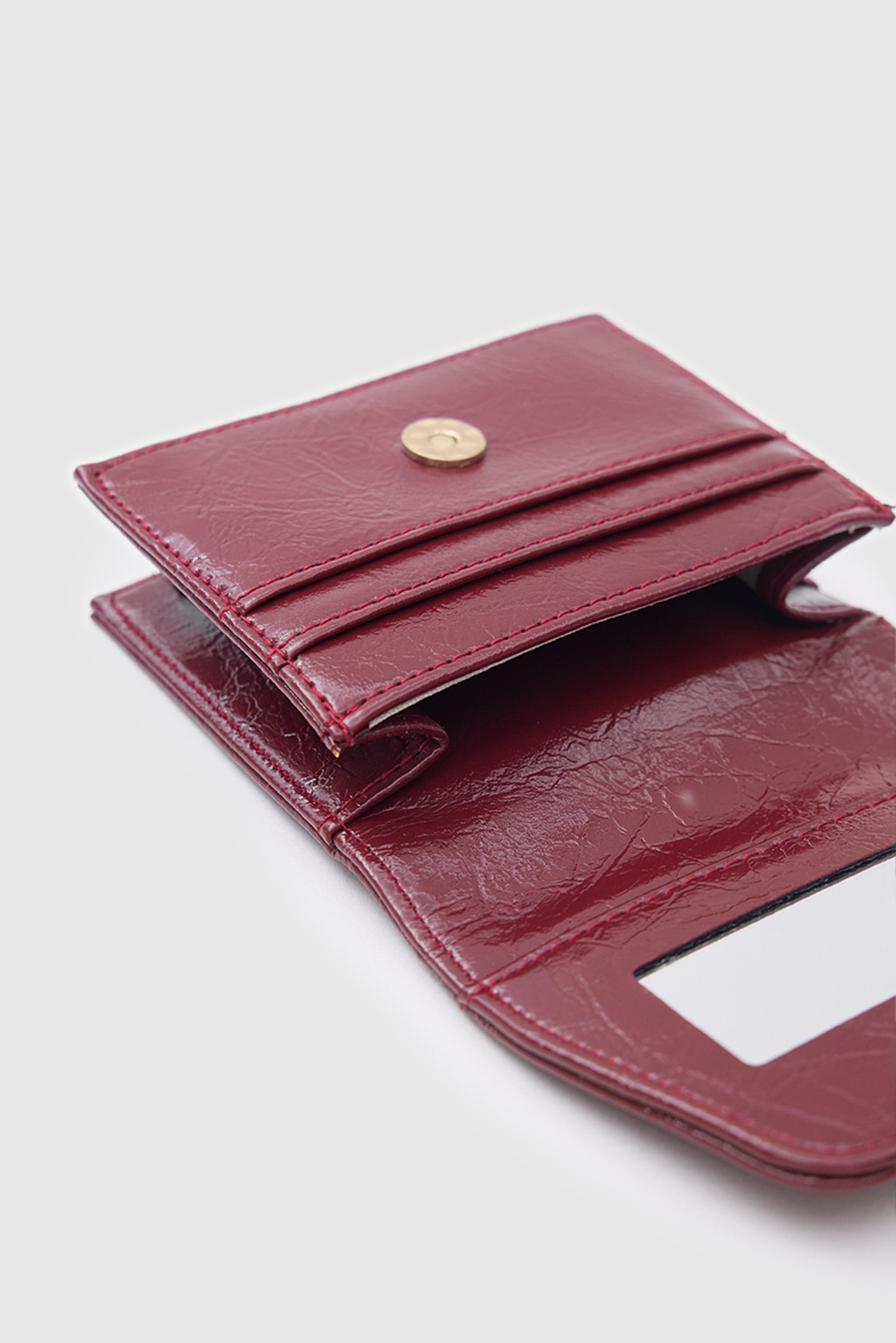 Shulebags Leya Ayna Ve Ruj Cepli Kadın Cüzdan Bordo görsel 5