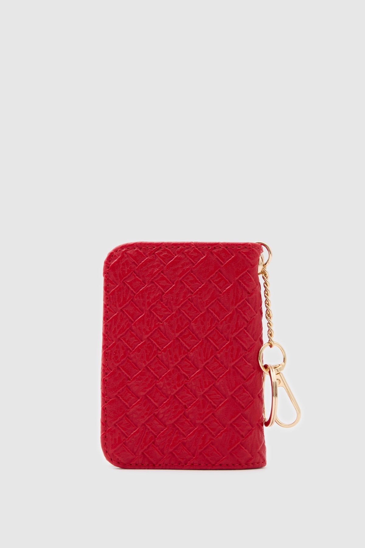 Shulebags Wowen Örgü Deri Charm Kartlık Kırmızı görsel 5