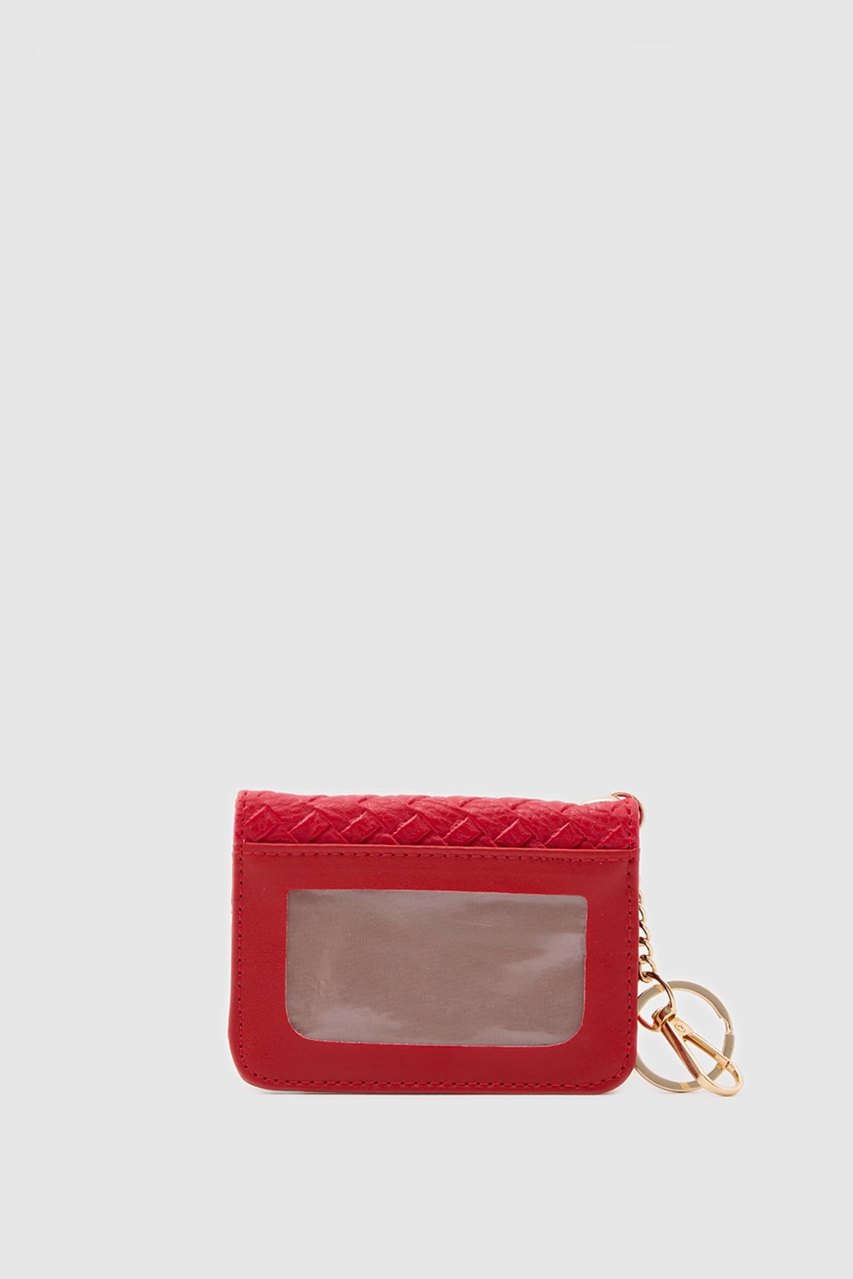 Shulebags Wowen Örgü Deri Charm Kartlık Kırmızı görsel 6