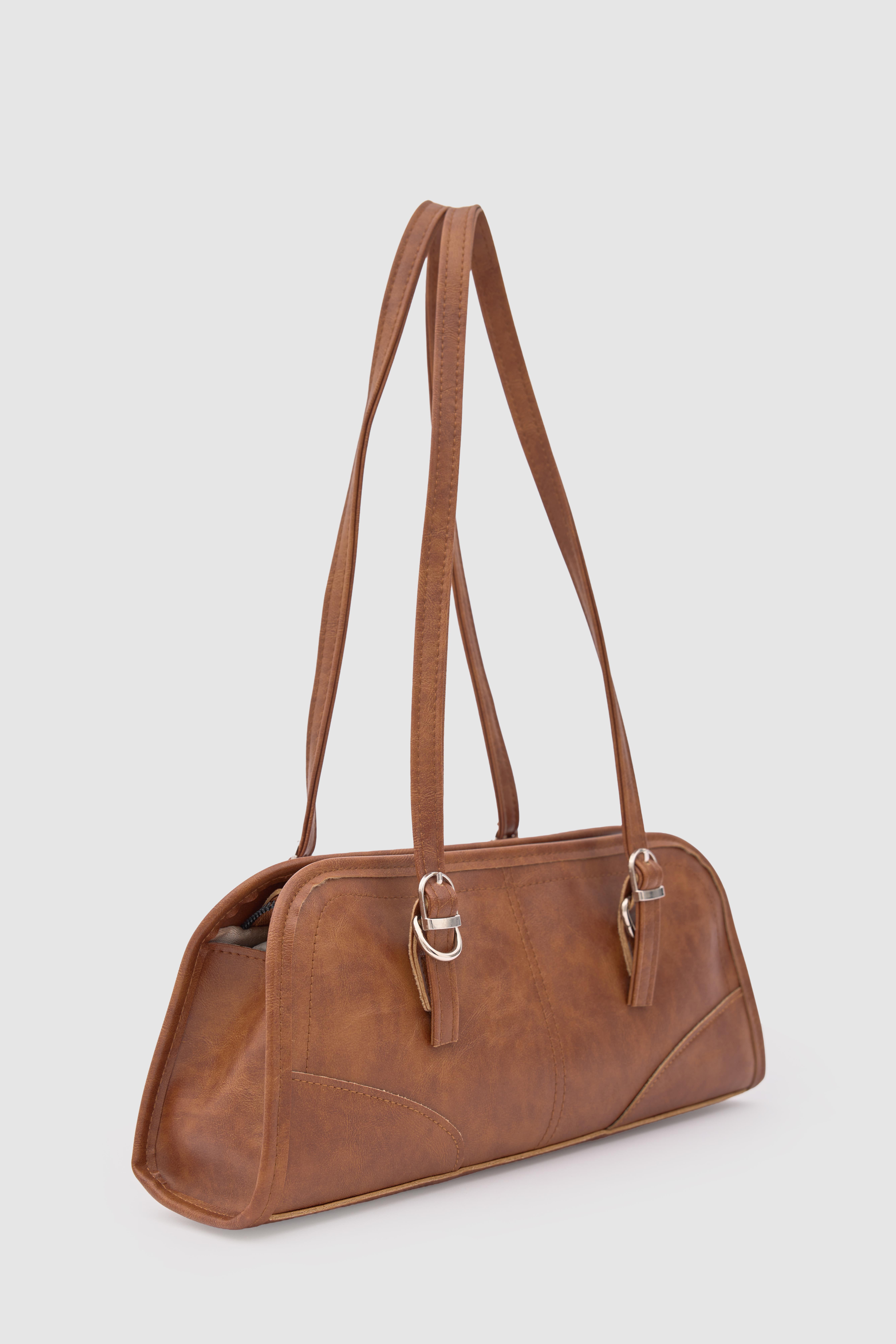 Shulebags Vanity Baget Çanta Taba görsel 2