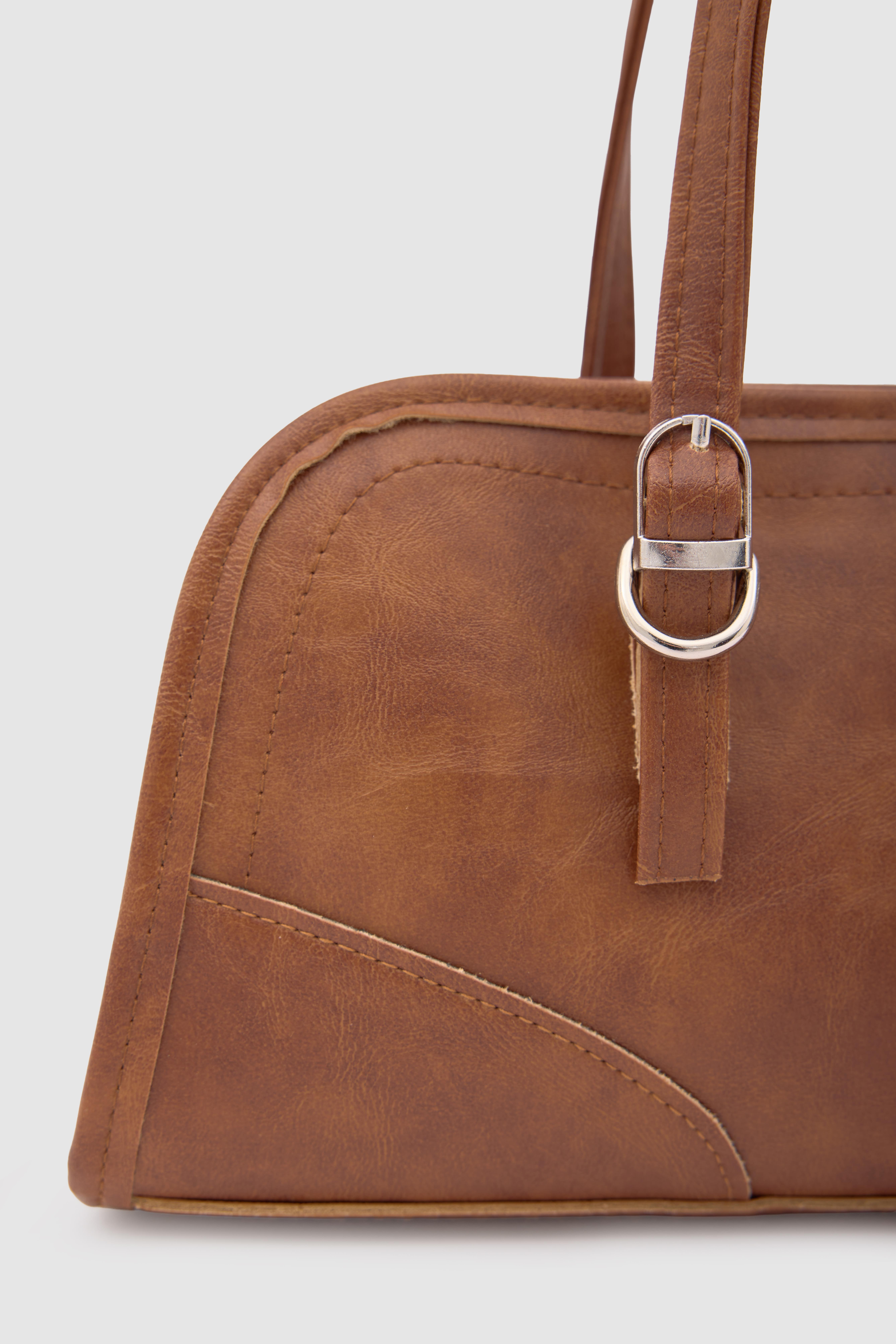 Shulebags Vanity Baget Çanta Taba görsel 3