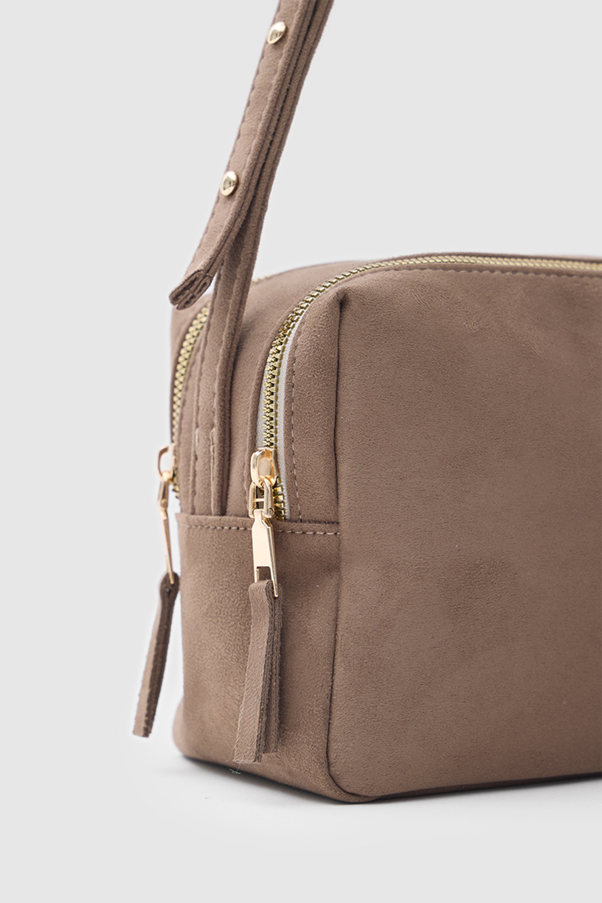 Shulebags Rodeo Süet Omuz Çantası Vizon görsel 4