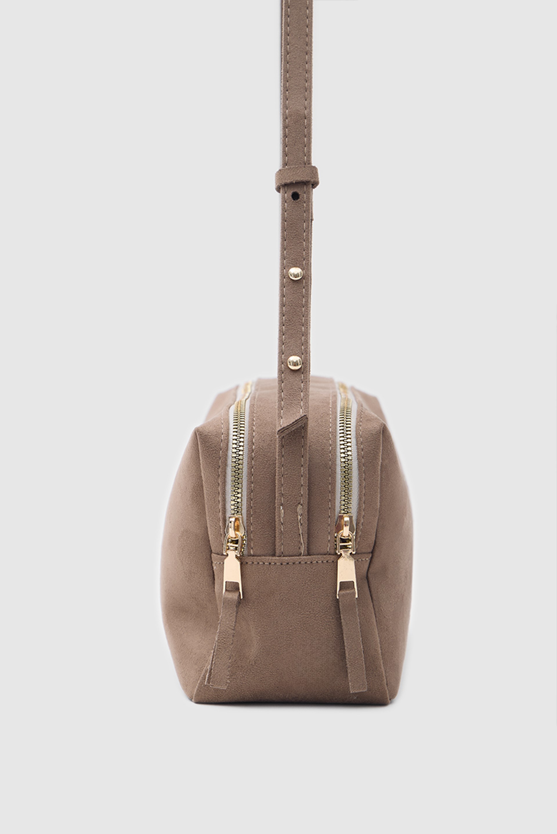 Shulebags Rodeo Süet Omuz Çantası Vizon görsel 5