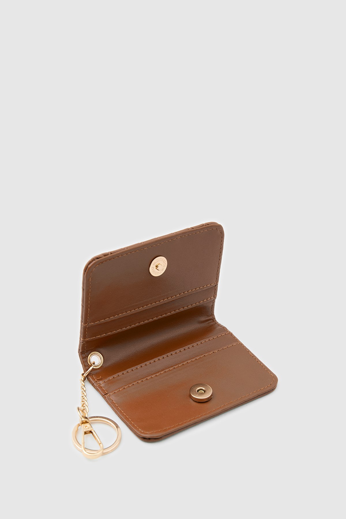 Shulebags Wowen Örgü Deri Charm Kartlık Taba görsel 3