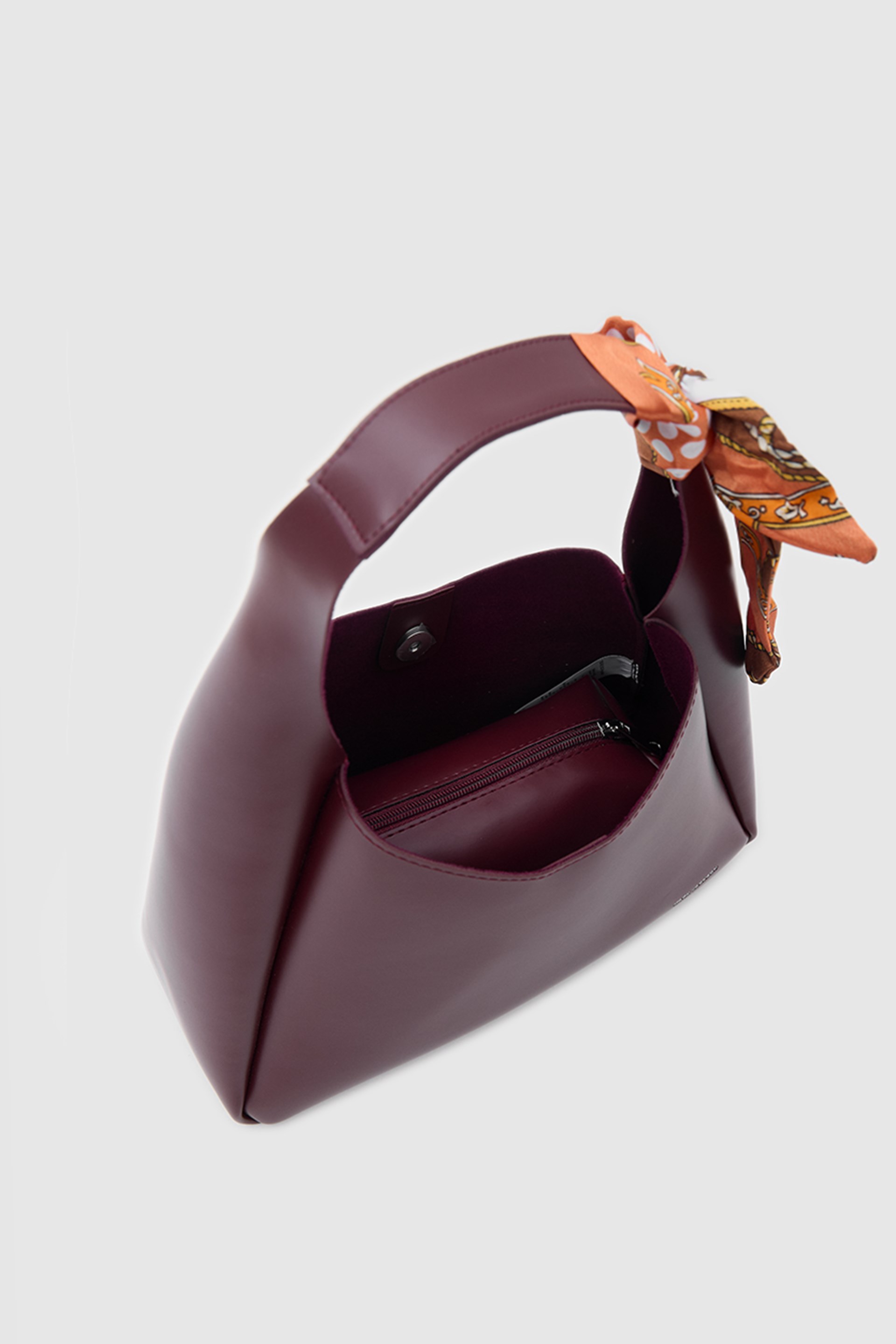 Shulebags Vous Fular Detaylı Omuz Çantası Bordo görsel 5