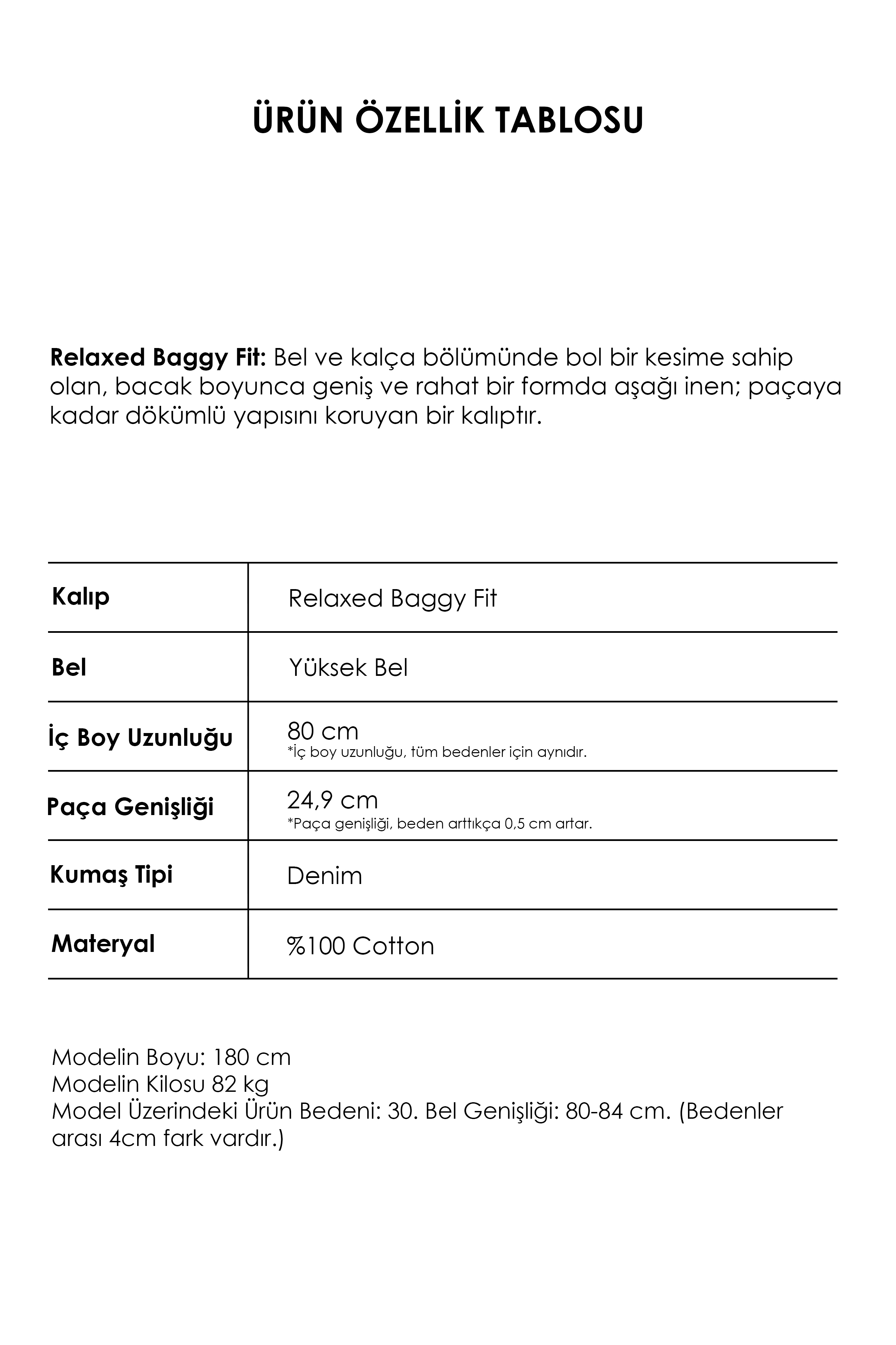 It's Basic Erkek İndigo Renk 7w5-50 TT25 Relaxed Baggy Fit İç Boy 80cm %100 Pamuk Denim Jean görsel 4